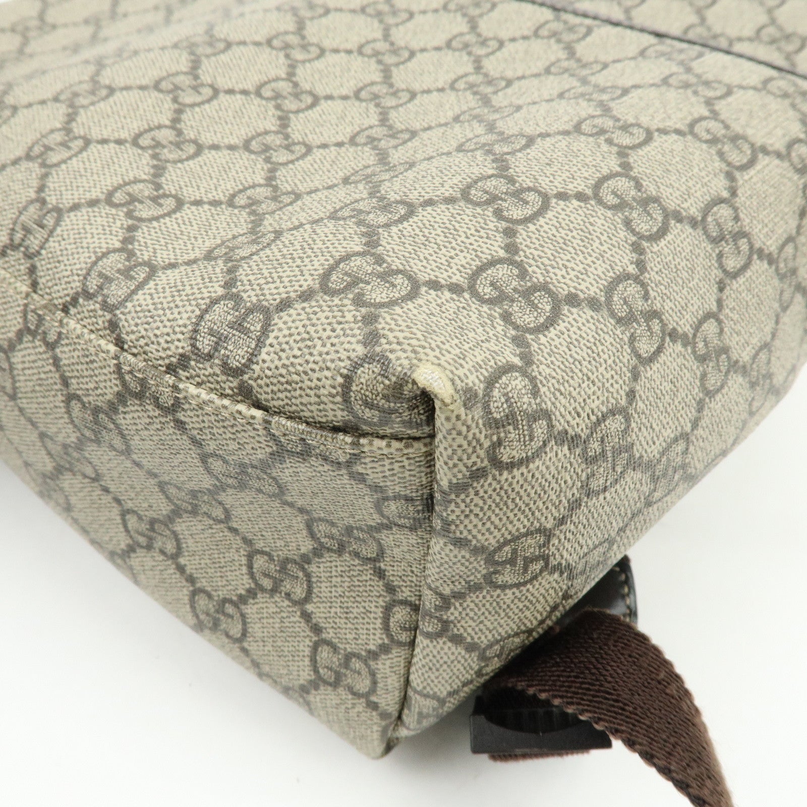 GUCCI Childrens GG Supreme Leather Backpack Beige Brown 271327