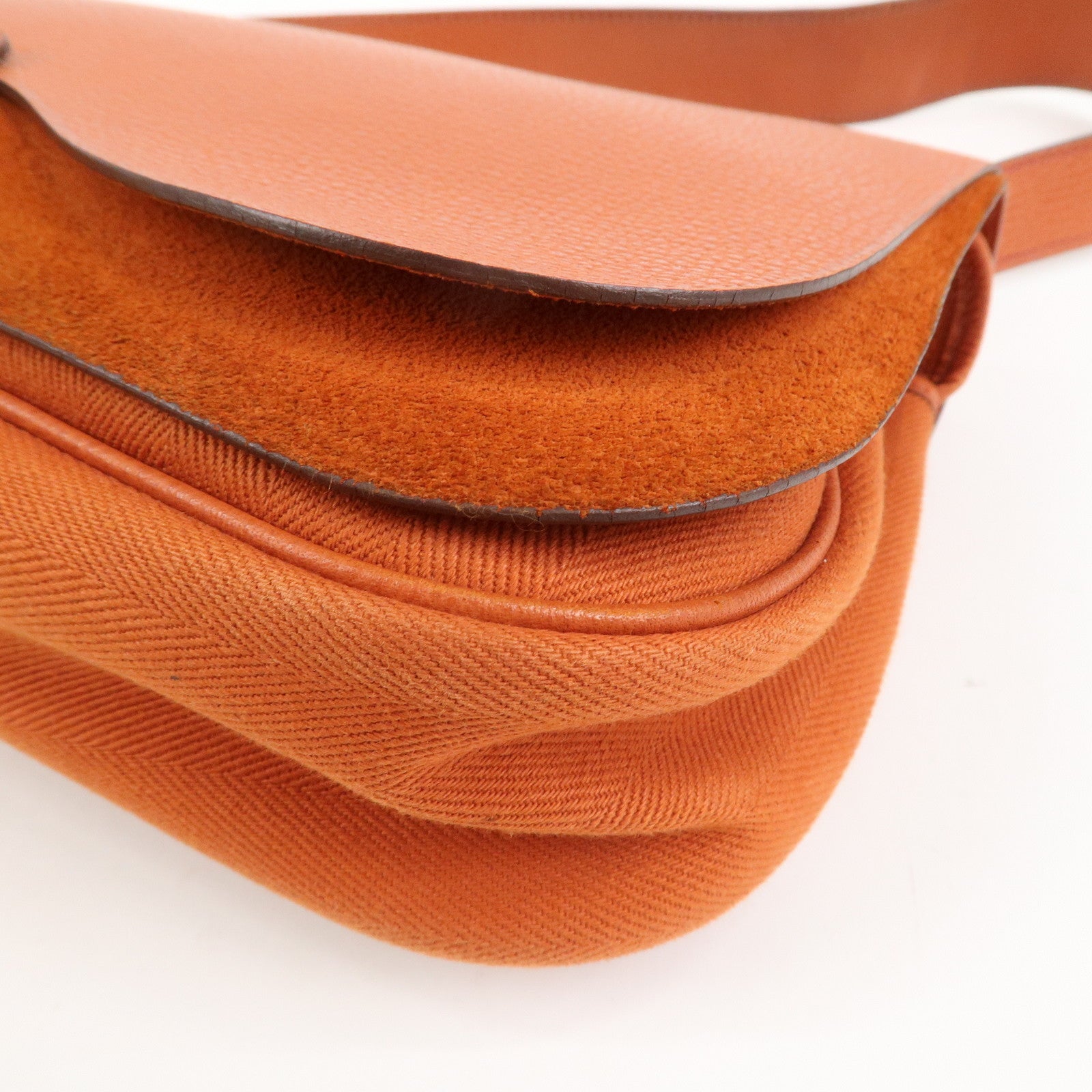 HERMES Sac Colorado MM Toile H Leather □I Stamped Shoulder Bag