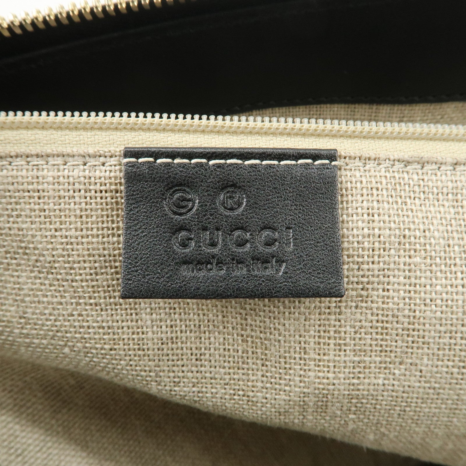 GUCCI Micro Guccissima Leather 2Way Bag Shoulder Bag Black 449658 Used