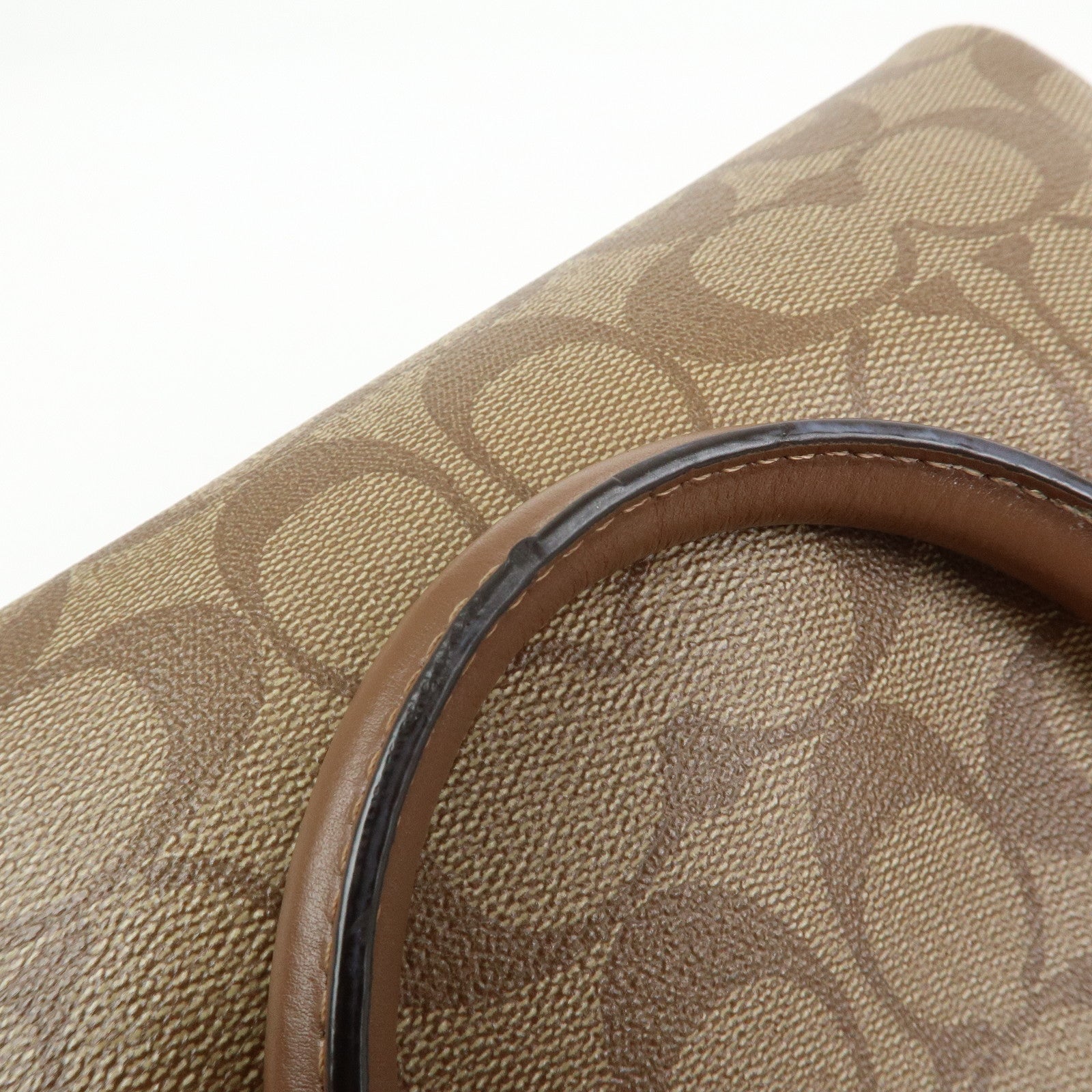 COACH Signature PVC Leather 2Way Shoulder Bag Hand Bag Brown