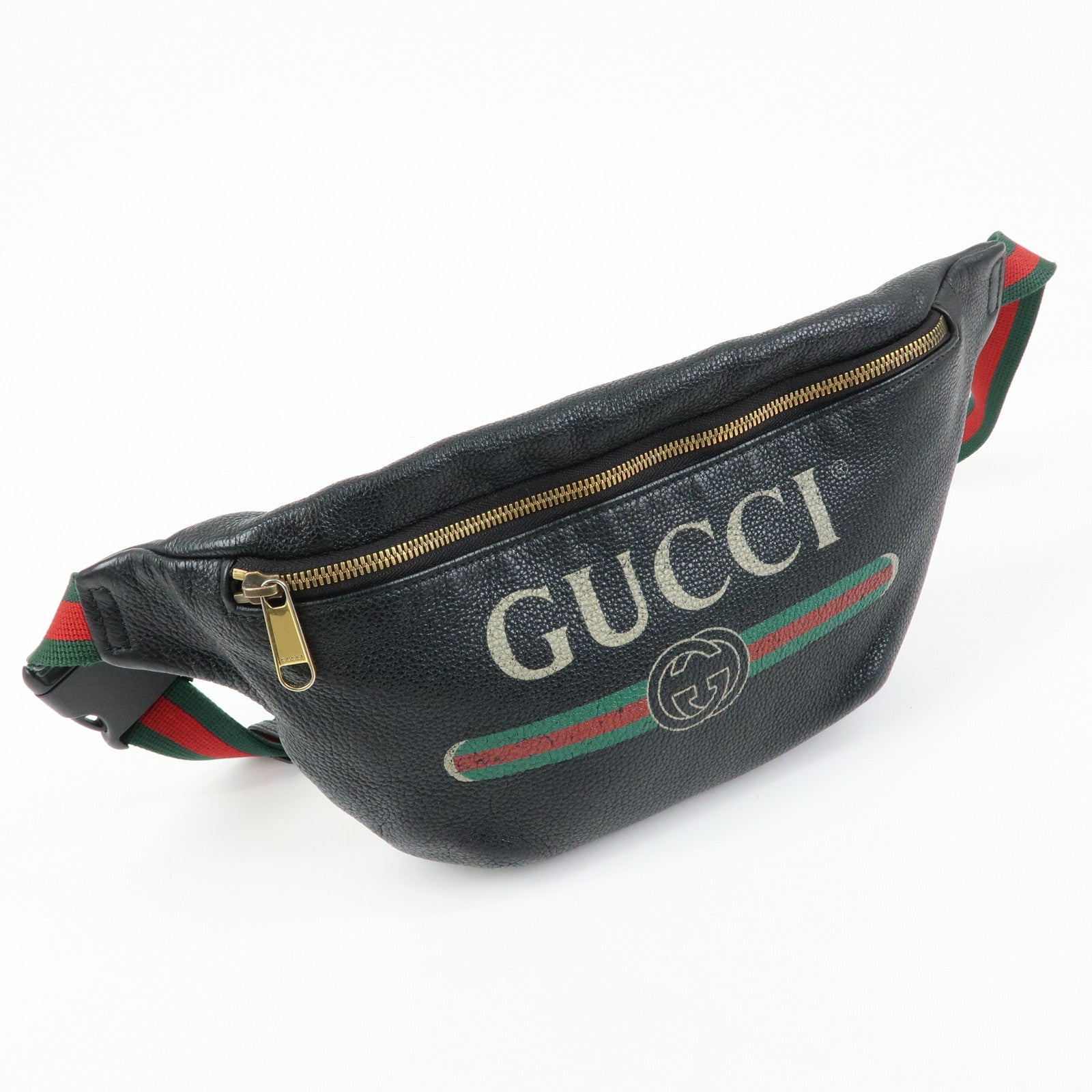 GUCCI Sherry Interlocking G Waist Pouch Body Bag Black 530412