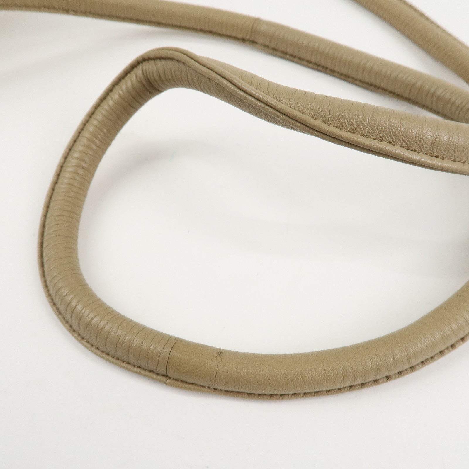 LOEWE Leather Shoulder Bag Crossbody Bag Beige White Used