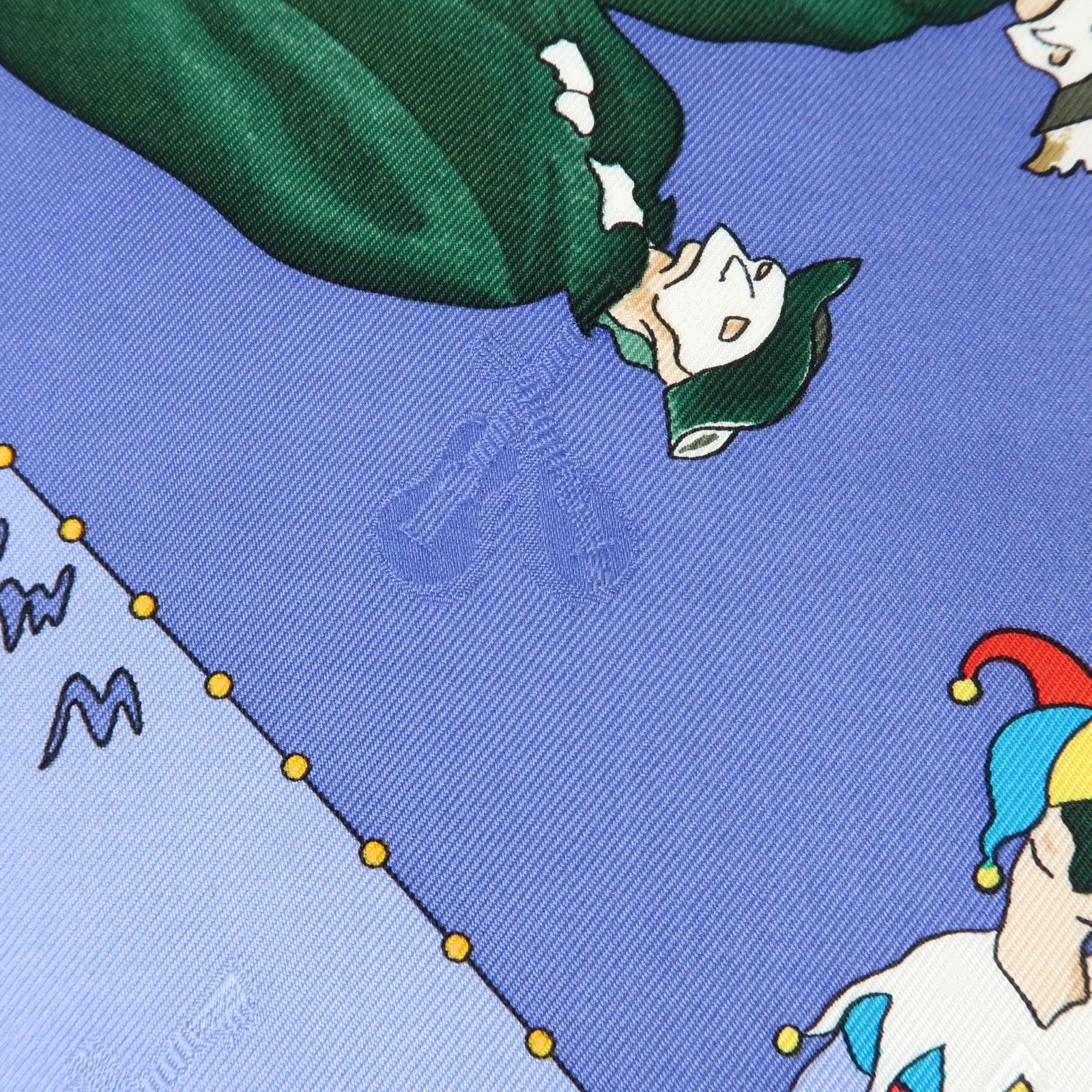 HERMES Carre 90 Silk 100% Scarf LE CARNAVAL DE VENISE Blue Red