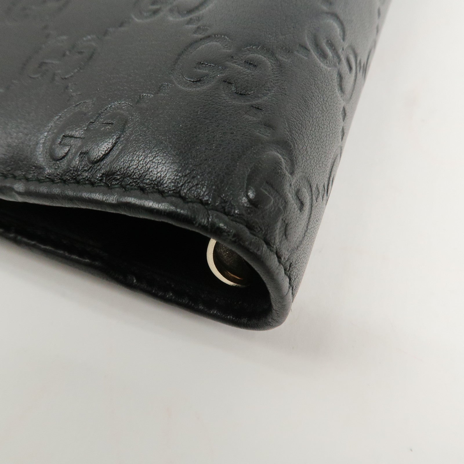 GUCCI Guccissima Leather Agenda Planner Cover Black 115241 Used