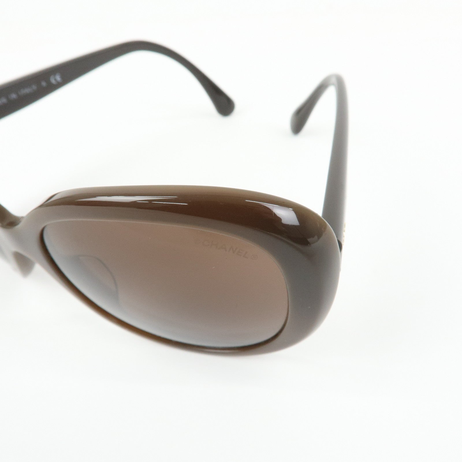 CHANEL COCO Mark Plastic Sunglasses Brown 5312-A 57□18