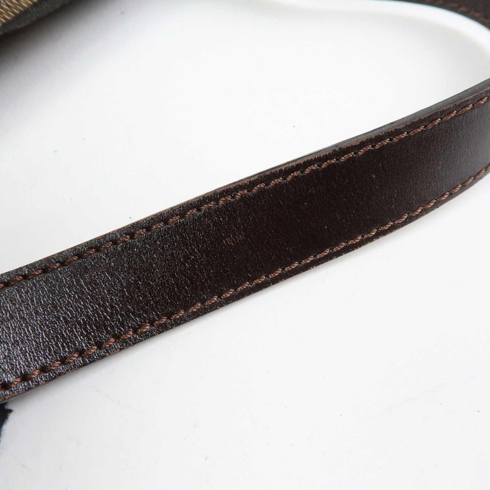 FENDI Mamma Baguette Zucca Canvas Leather Shoulder Bag Brown 26424