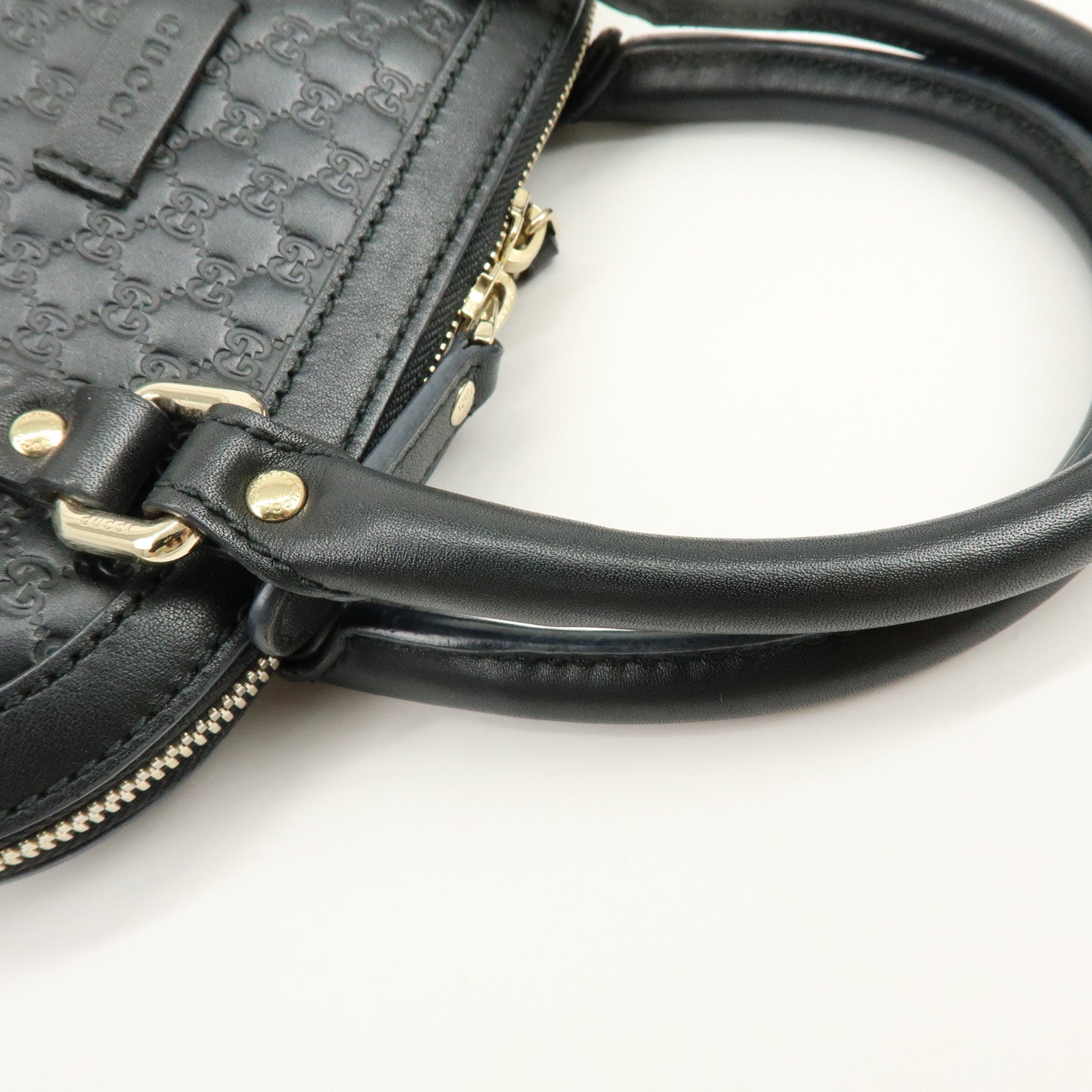 GUCCI Microguccissima Leather 2Way Bag Hand Bag Black 449654