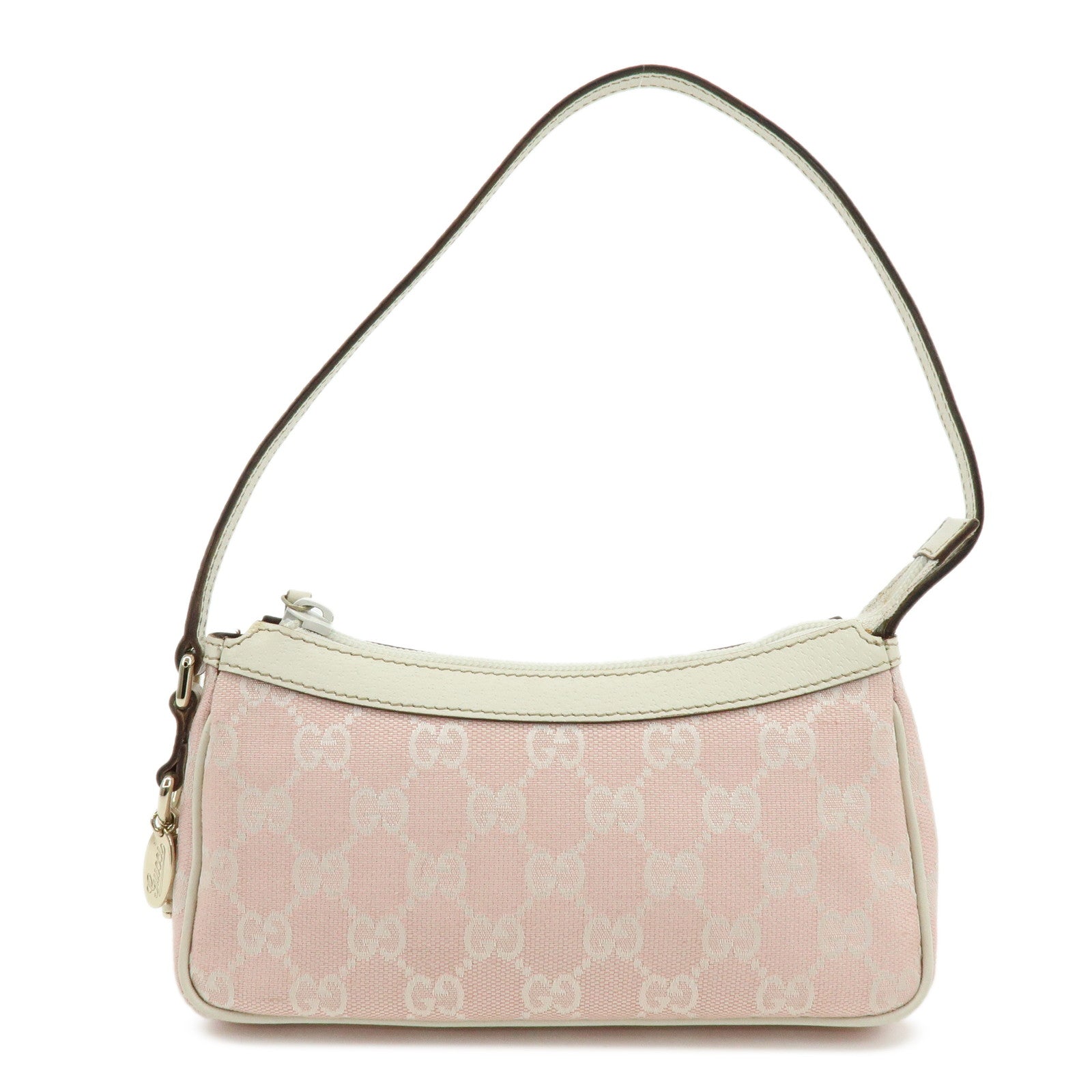 GUCCI GG Canvas Leather Hand Bag Pouch Shoulder Bag Pink 154432