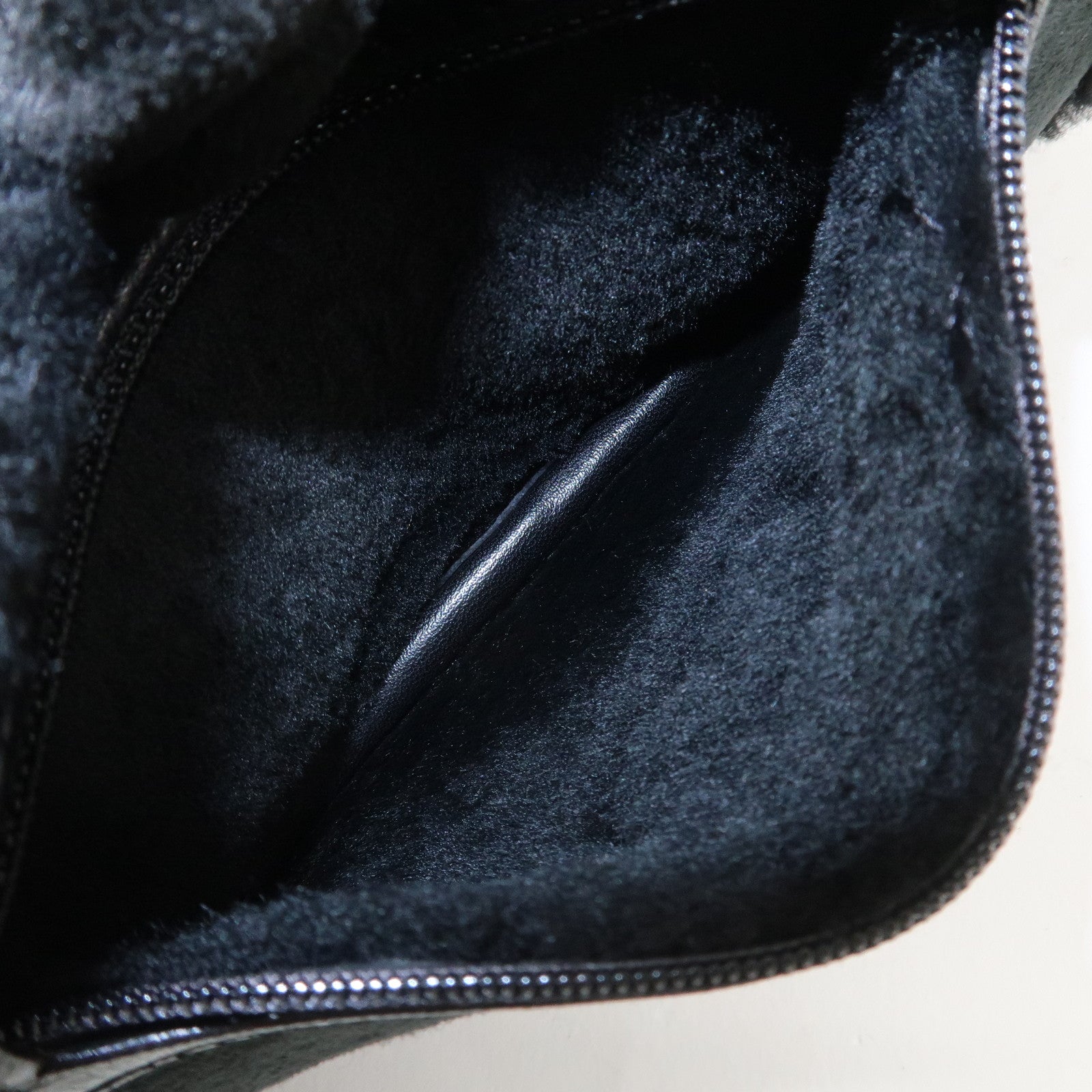 CHANEL Mouton Leather Chain Shoulder Bag Hand Bag Black Silver