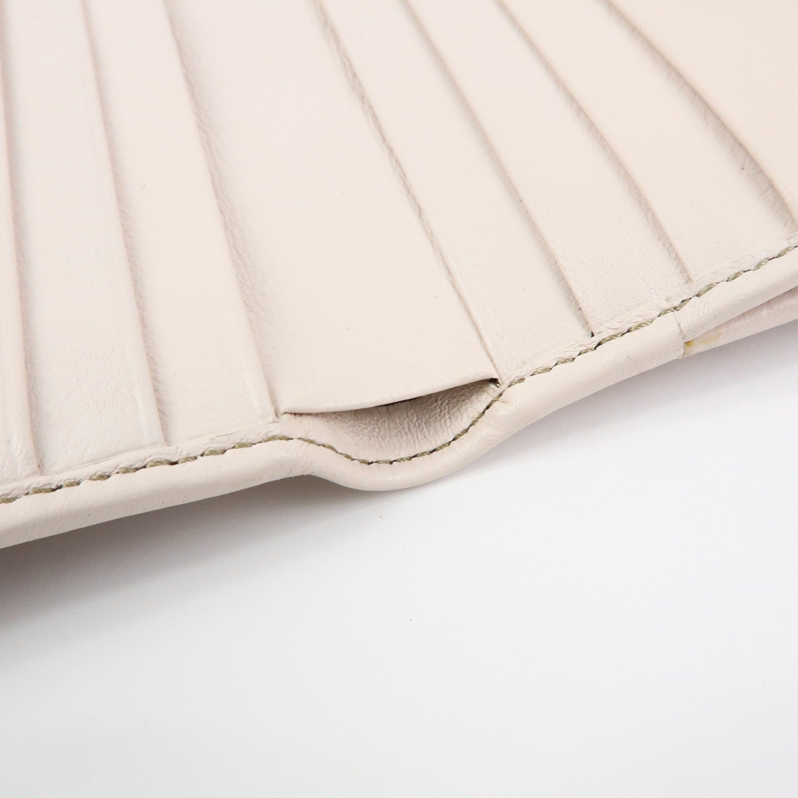 FENDI Zucchino Flower Canvas Leather Compact Wallet Pink 8M0188