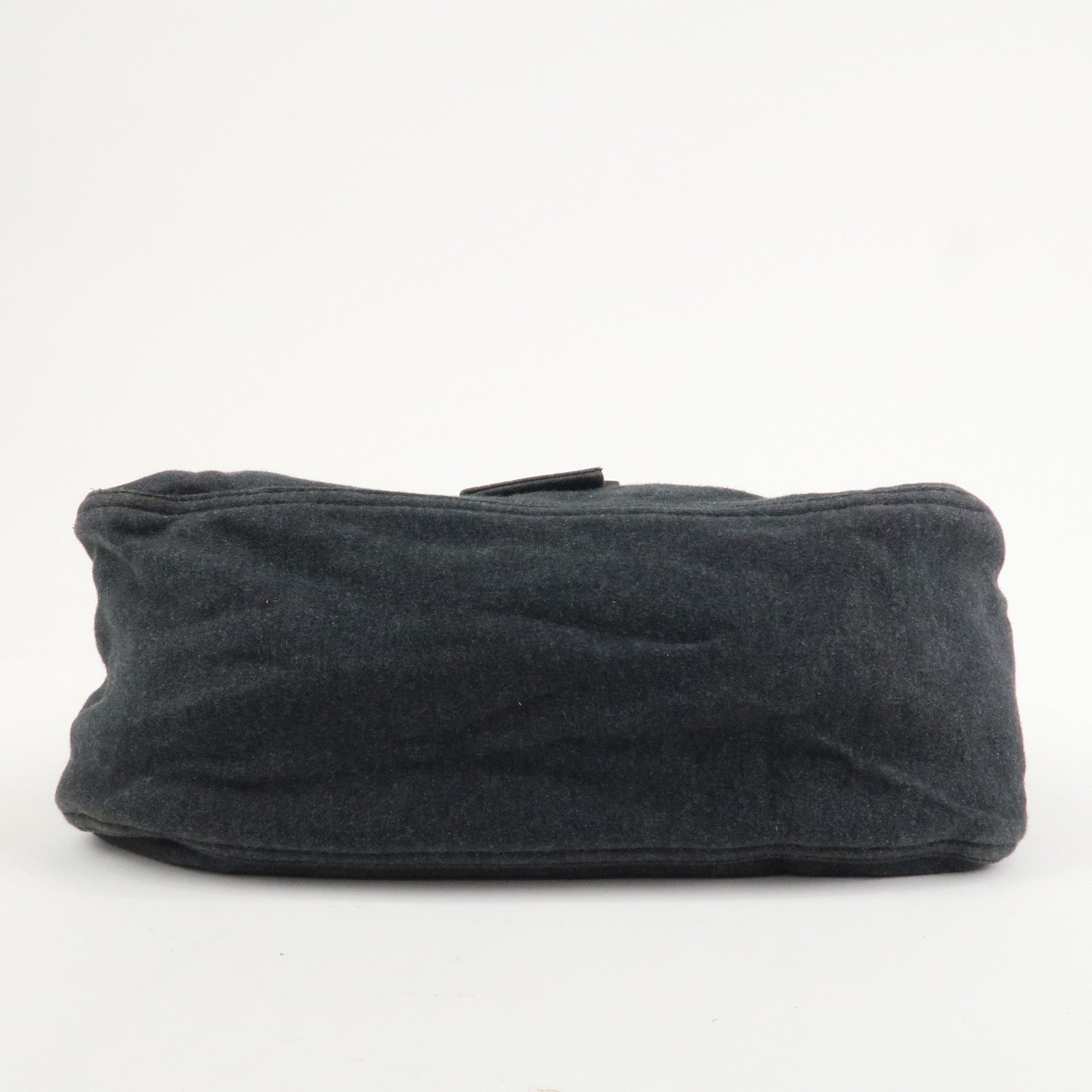 FENDI Mamma Baguette Cotton Shoulder Bag Hand Bag Gray 26325