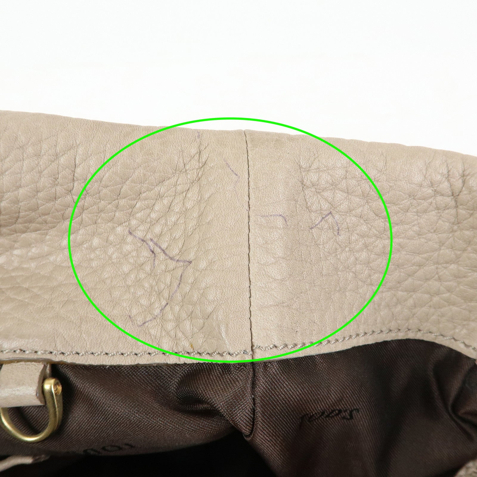 TOD'S Leather Tote Bag Shoulder Bag Hand Bag Greige