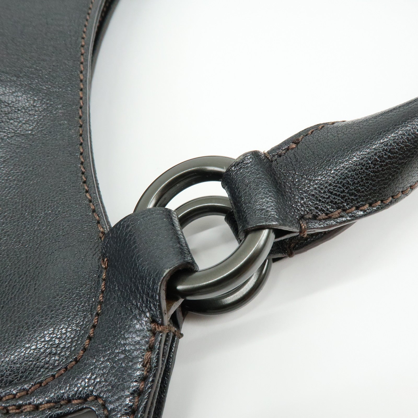 Cartier Marcello de Cartier Leather Hand Bag Tote Bag Black