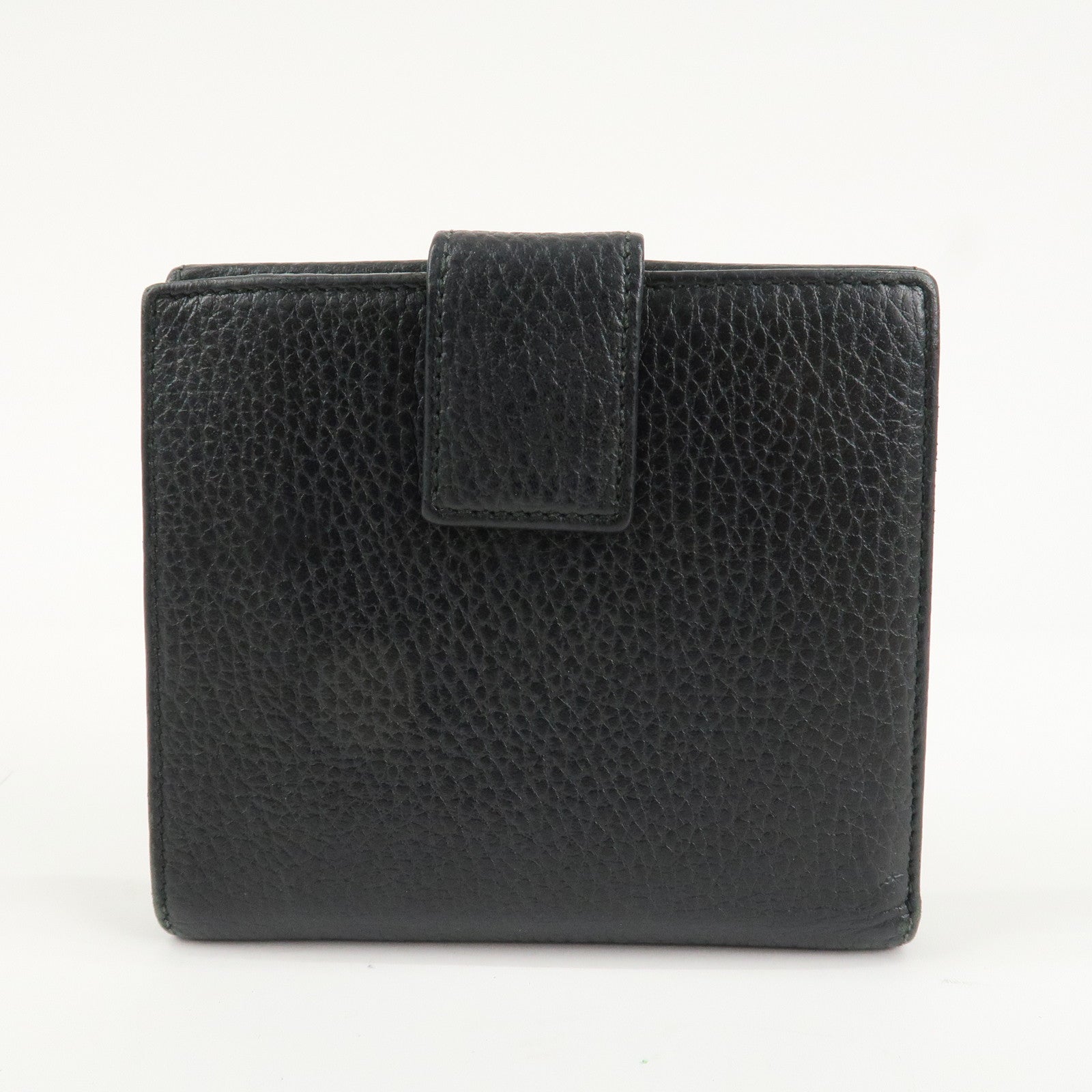 GUCCI GG Marmont Leather Double Hook Wallet Black 456122 Used