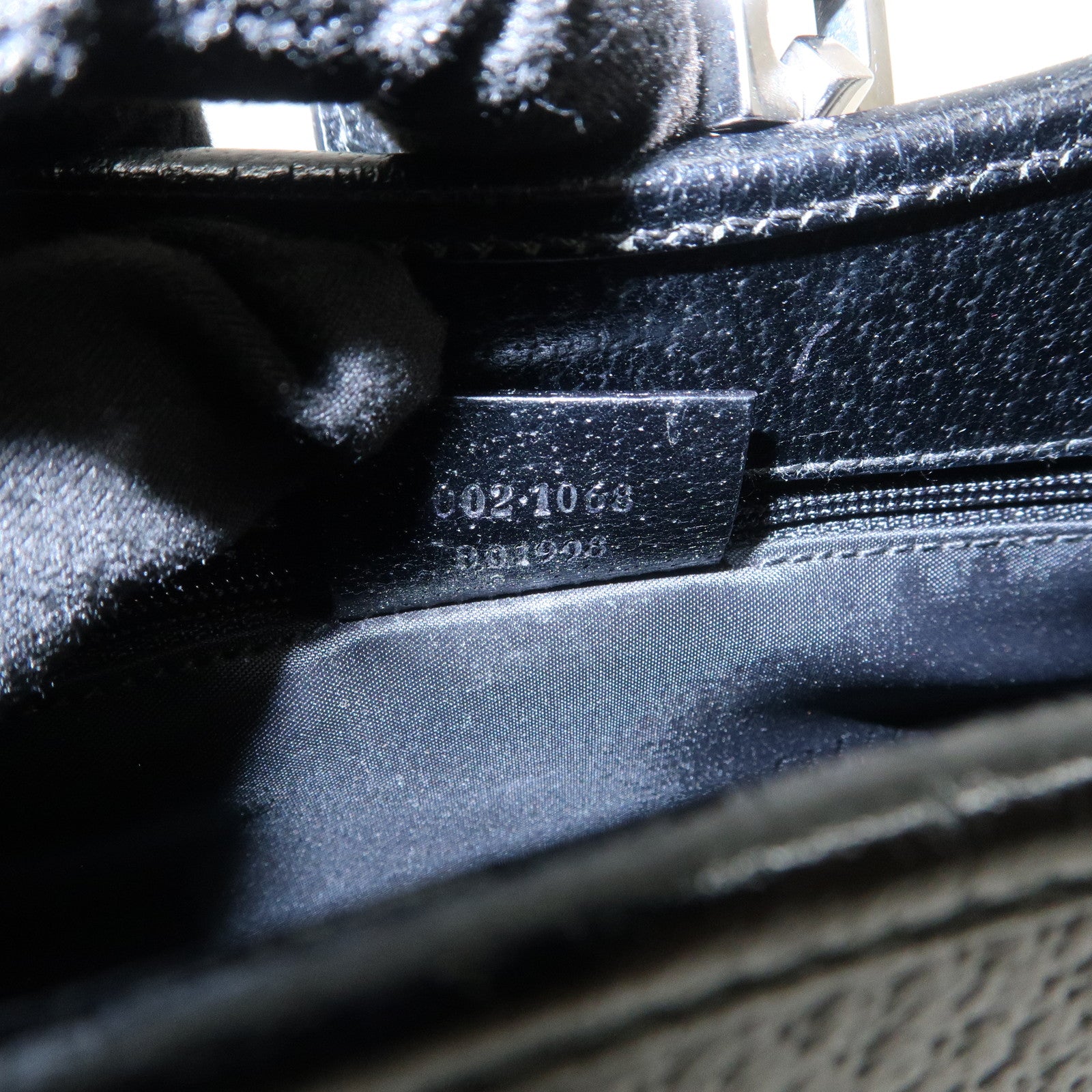 GUCCI Jackie Logo Leather Hand Bag Shoulder Bag Black 002.1068