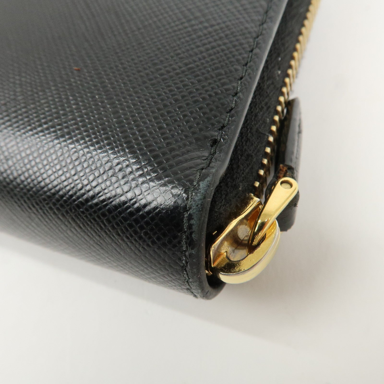 PRADA Logo Saffiano Leather Zippy Long Wallet Black 1ML506