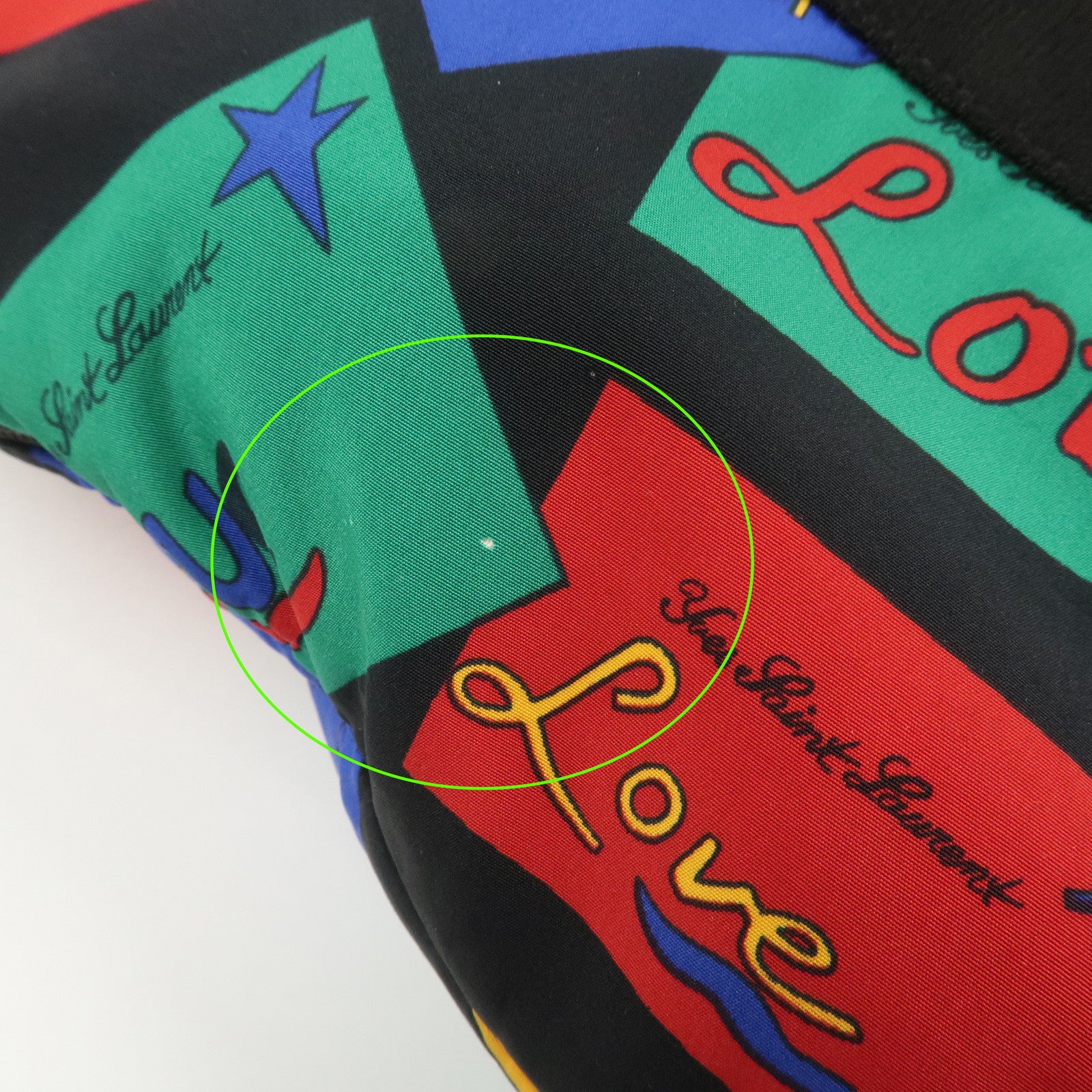 SAINT LAURENT Logo Nylon Black Hand Bag Multicolor