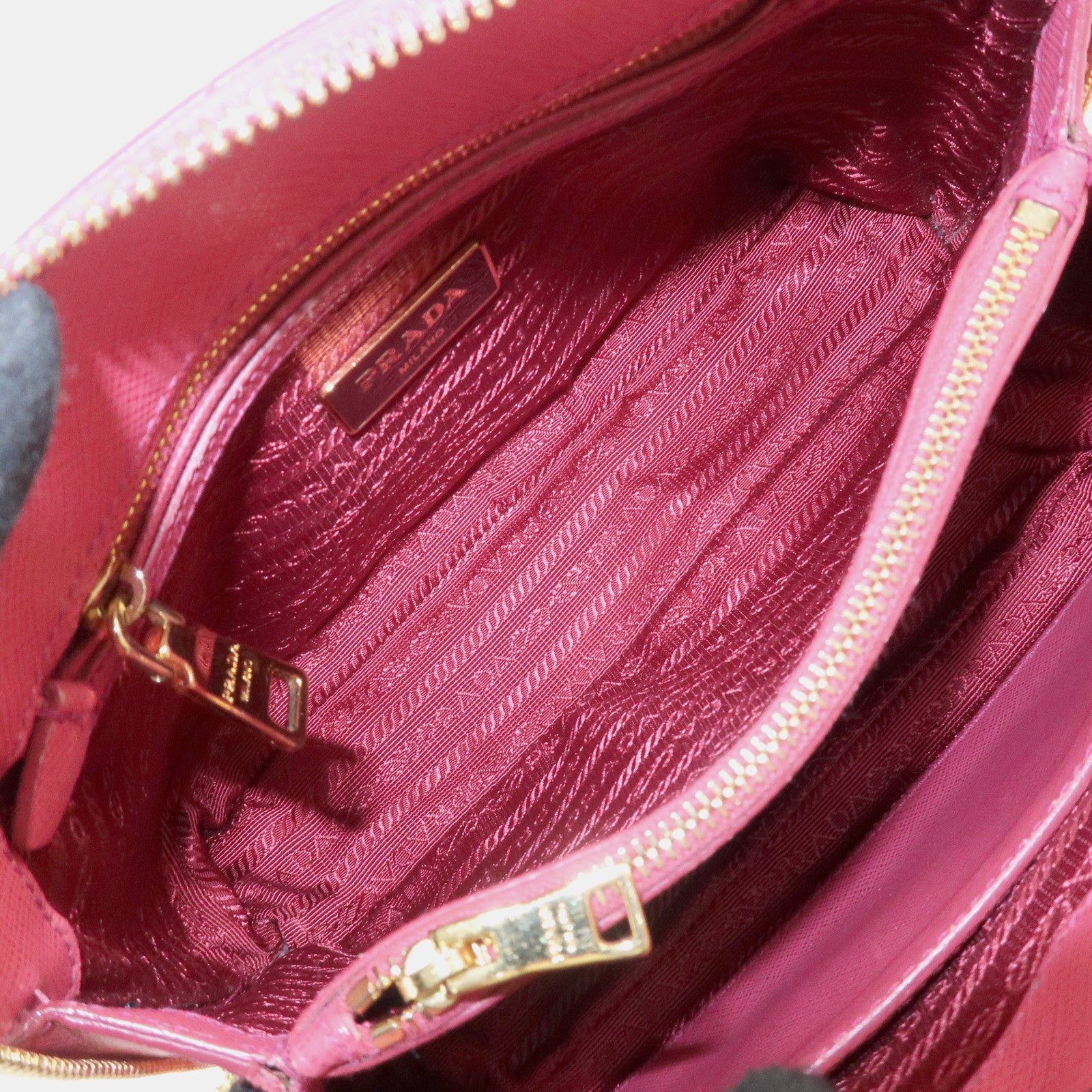 PRADA Promenade Small Saffiano Leather 2Way Bag Hand Bag Pink BL0838 Used
