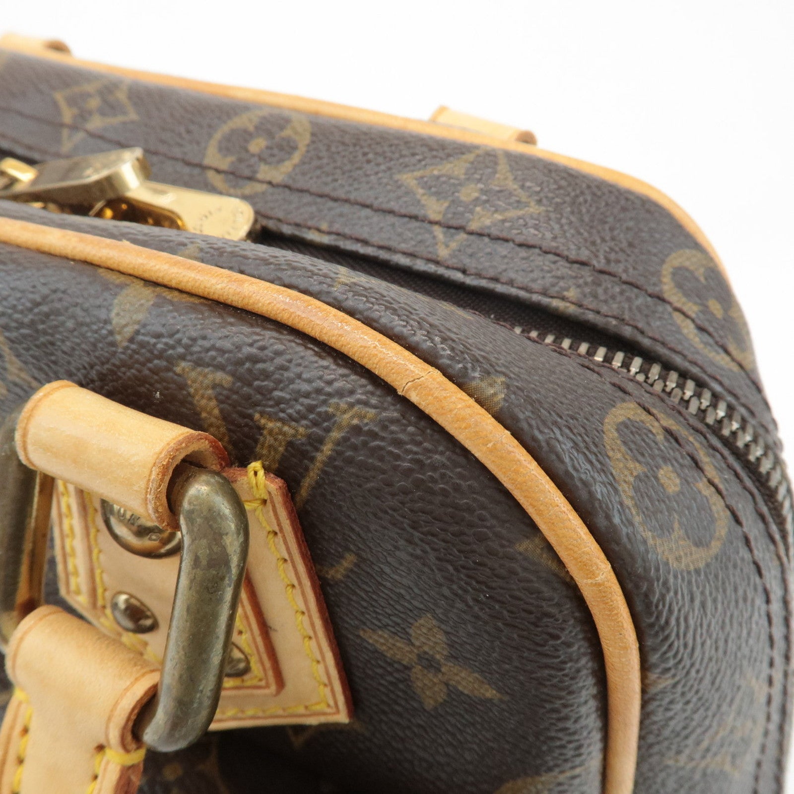 Louis Vuitton Monogram Manhattan PM Hand Bag Brown M40026