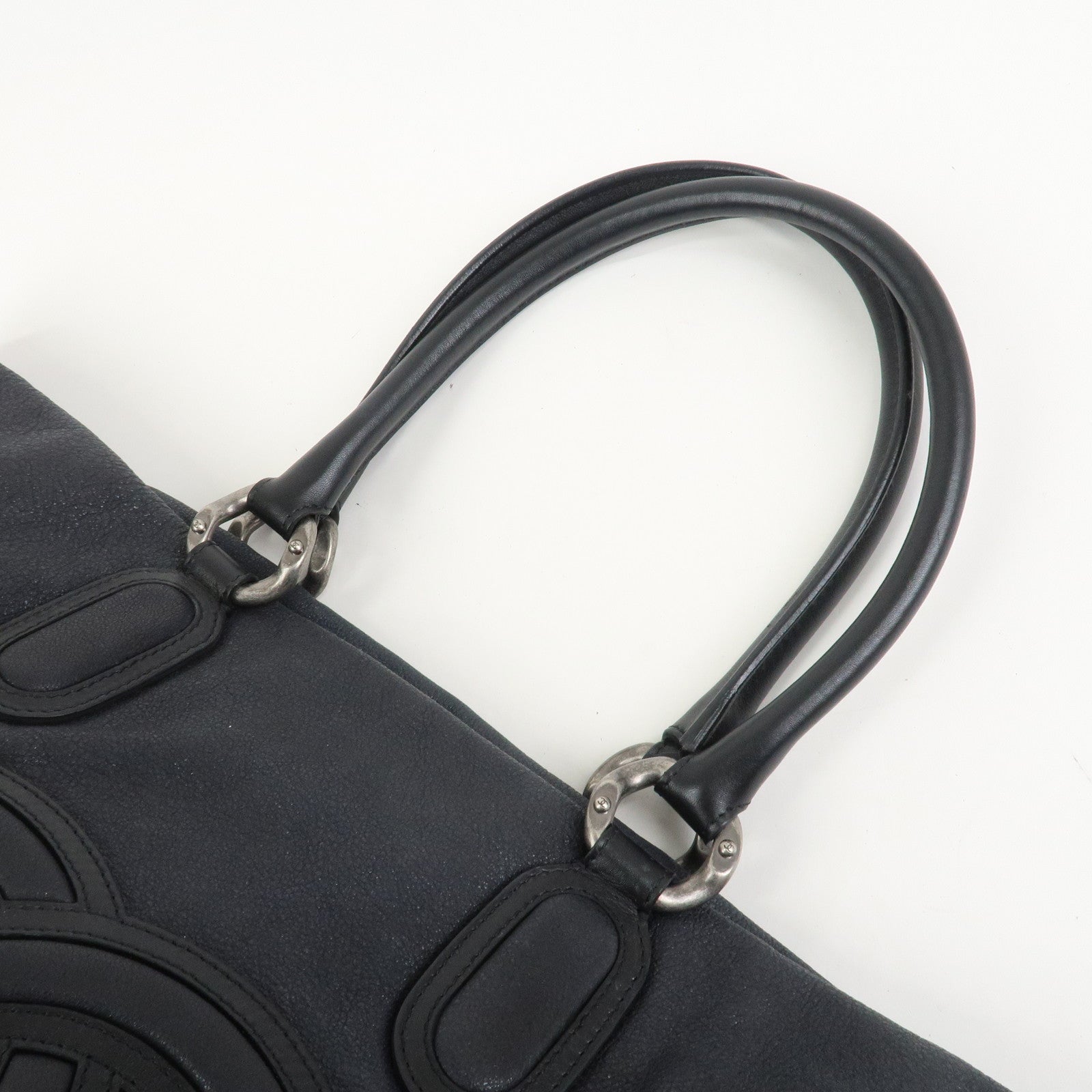 CHANEL COCO Mark Calf Leather Tote Bag Shoulder Bag Black A50288