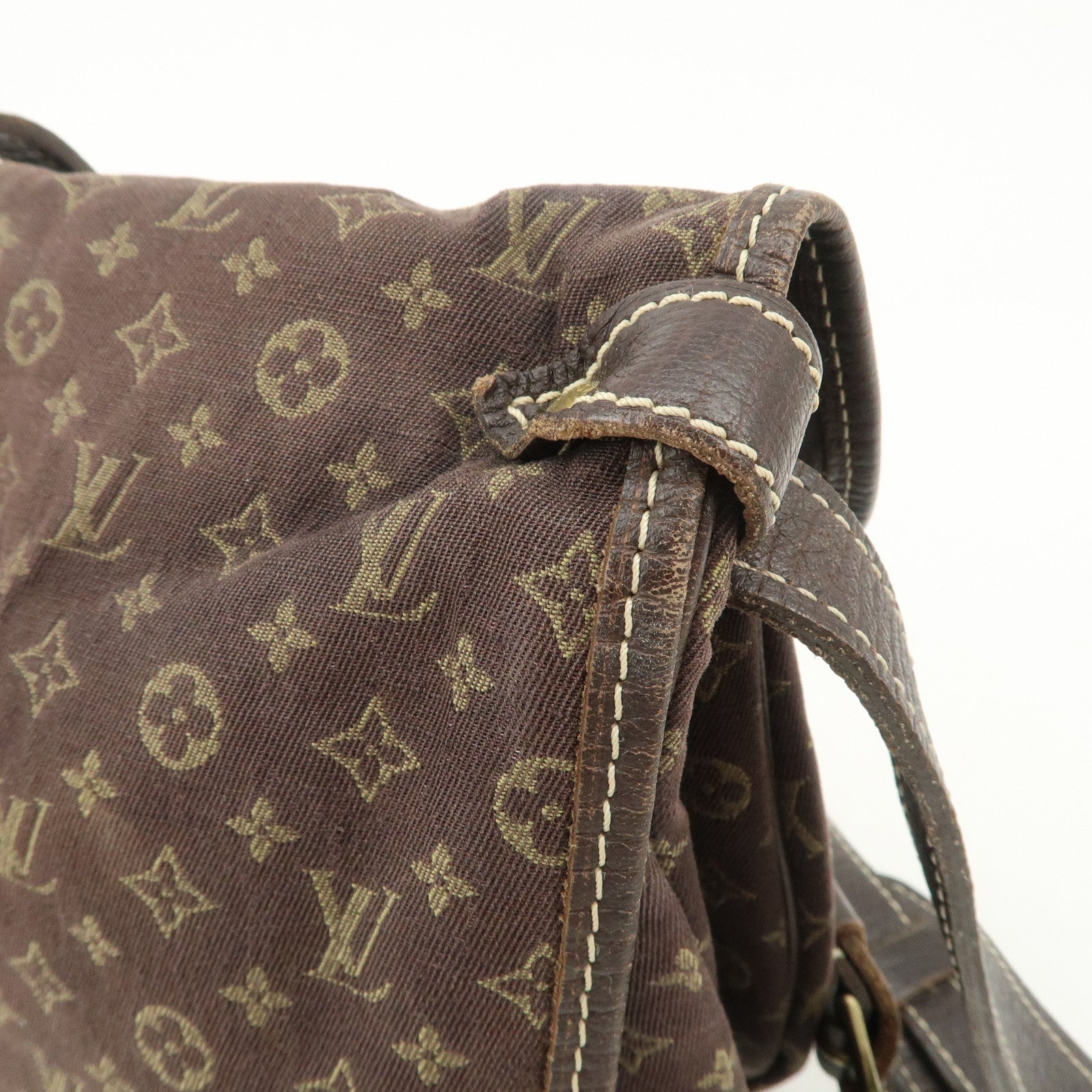 Louis Vuitton Monogram Mini Lin Saumur 30 Shoulder Bag Brown M95227