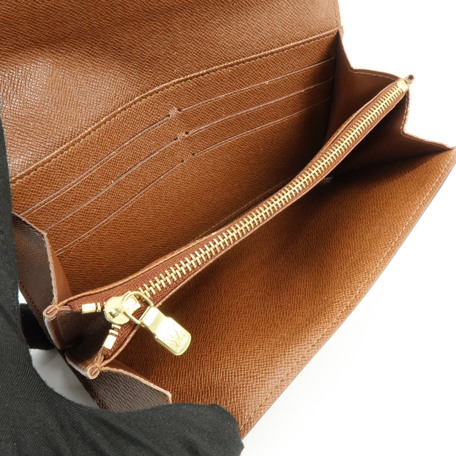 Louis Vuitton Monogram Portefeuille Sarah Long Wallet Brown M61734