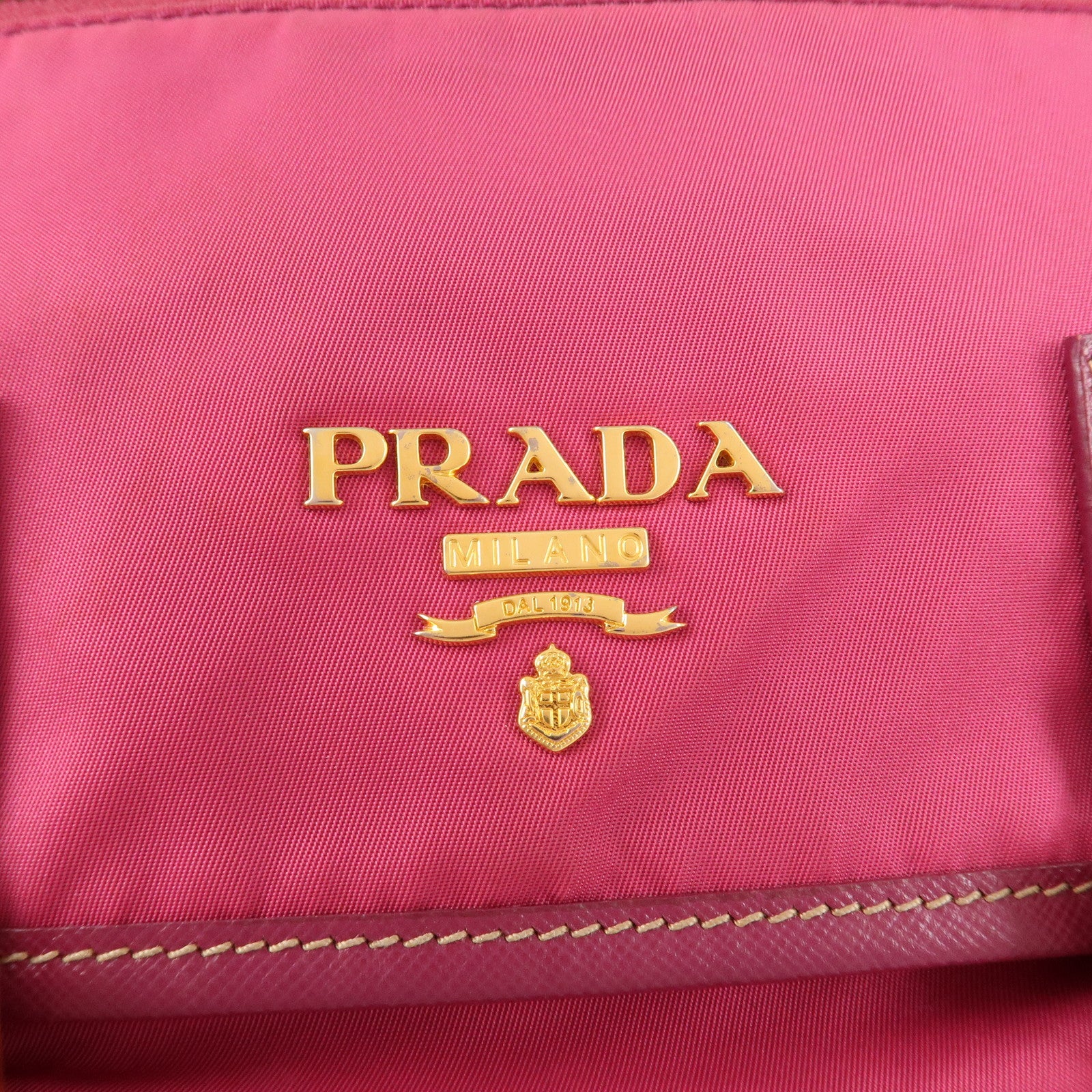 PRADA Nylon Saffiano Leather Flap Messenger Shoulder Bag Pink BT0697 Used