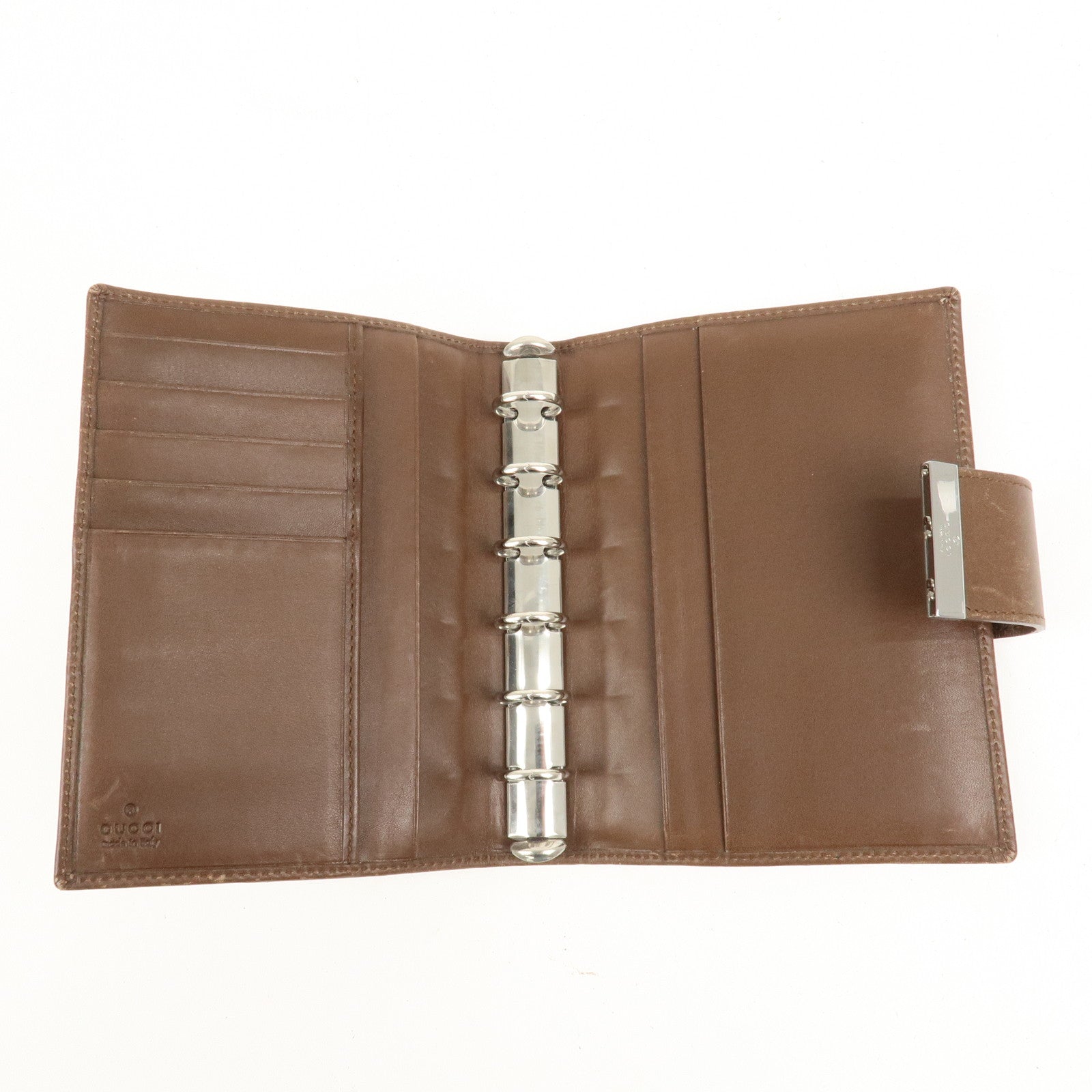 GUCCI GG Canvas Leather Agenda Cover Pink Brown 031.3661.1069