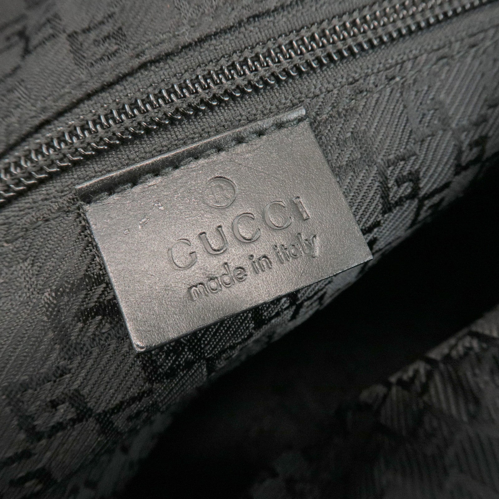 GUCCI Sherry Nylon Web Zipper Line Backpack Rucksack Black 122349