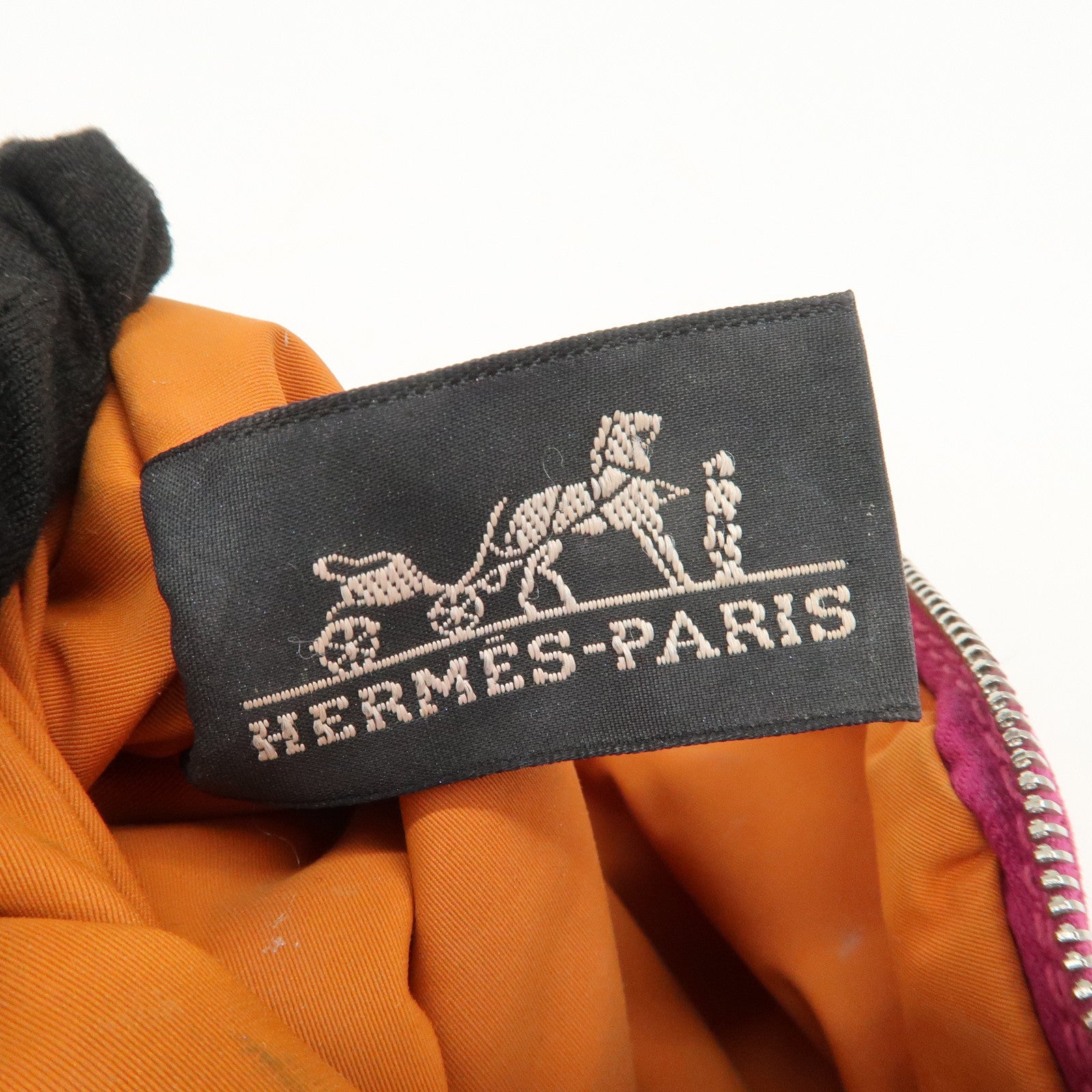 HERMES Canvas Leather Bolide Set of 3 Pouch Yellow Pink Gray