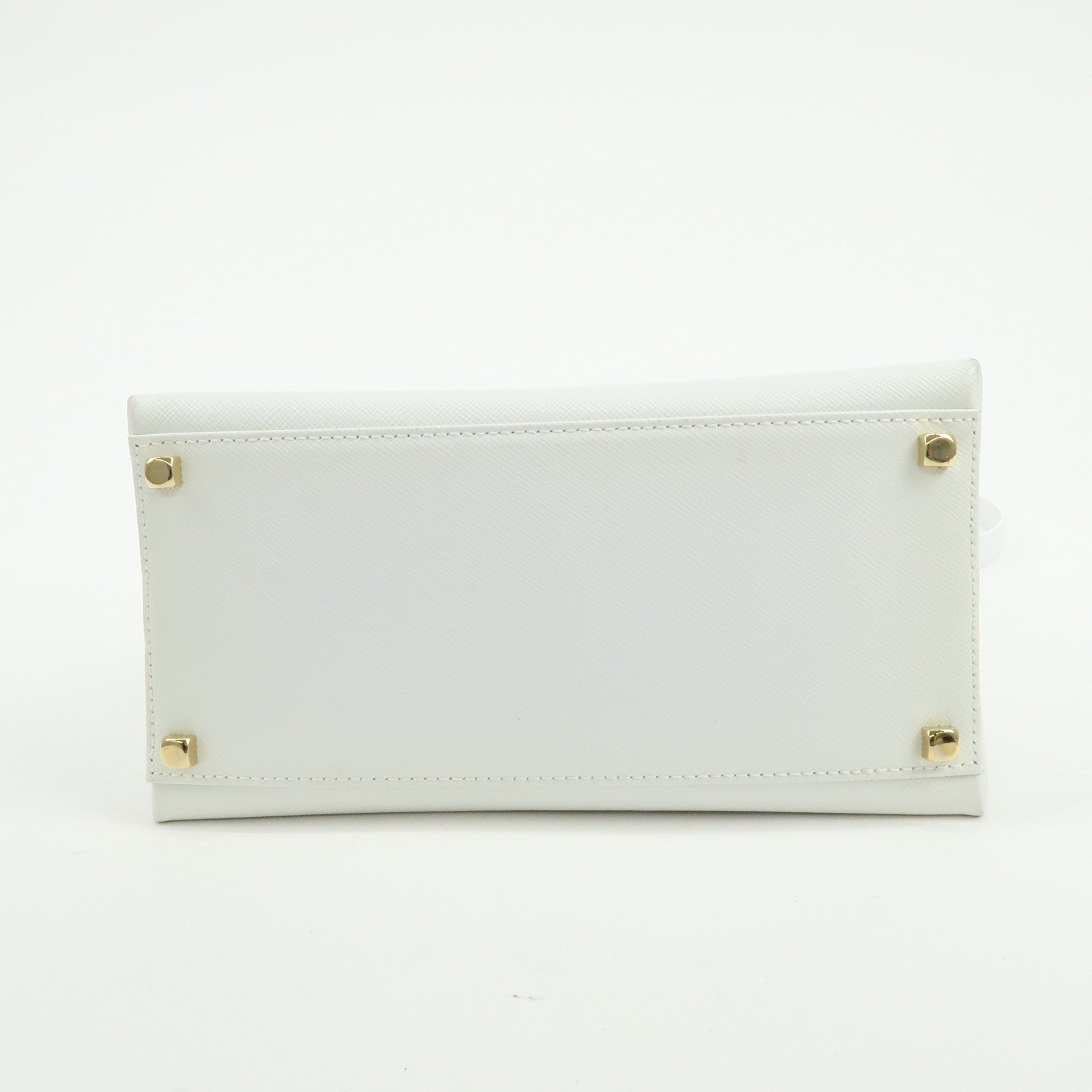 Ferragamo Gancini Leather 2Way Bag Hand Bag Shoulder Bag White