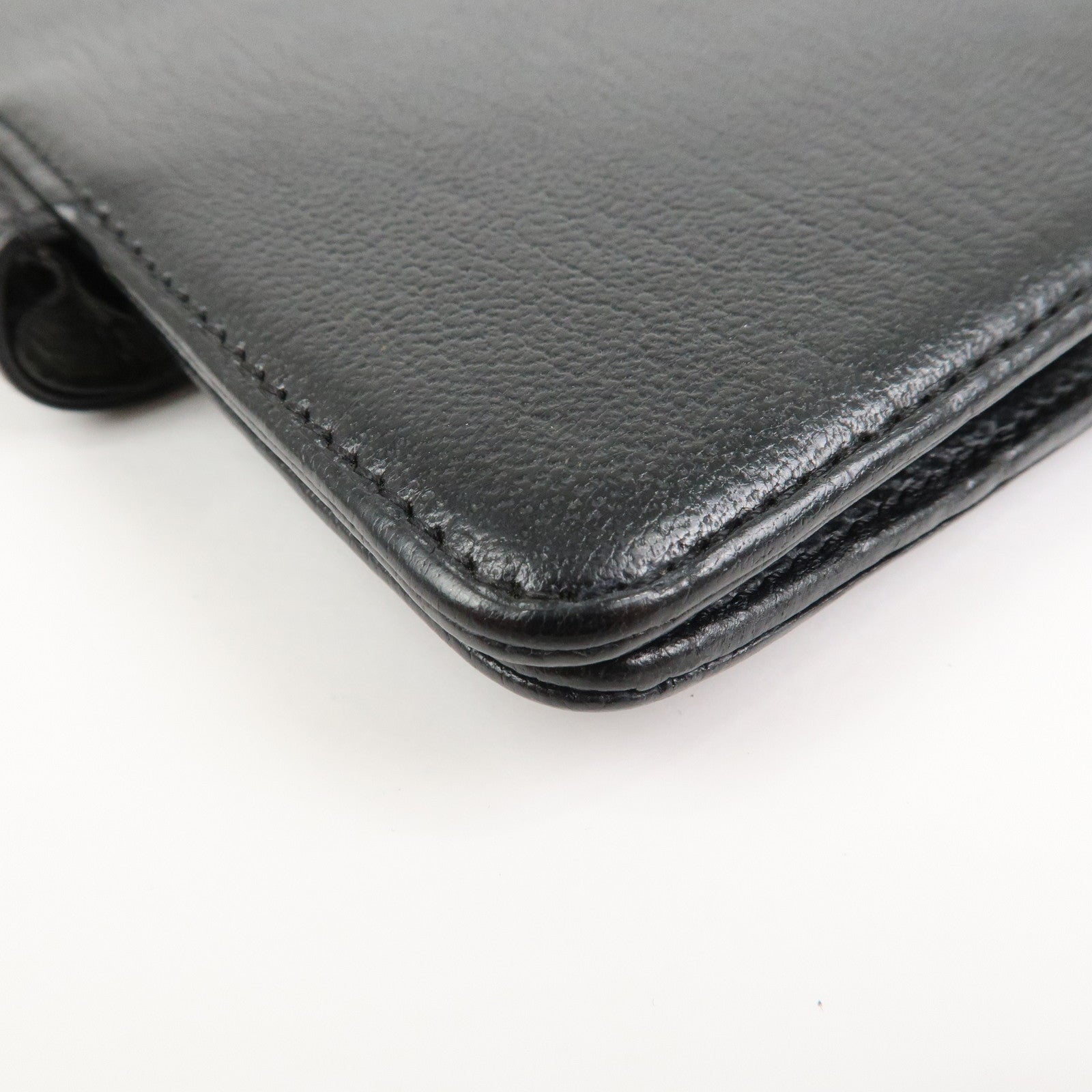 CHANEL COCO Mark Leather Planner Cover Agenda Black