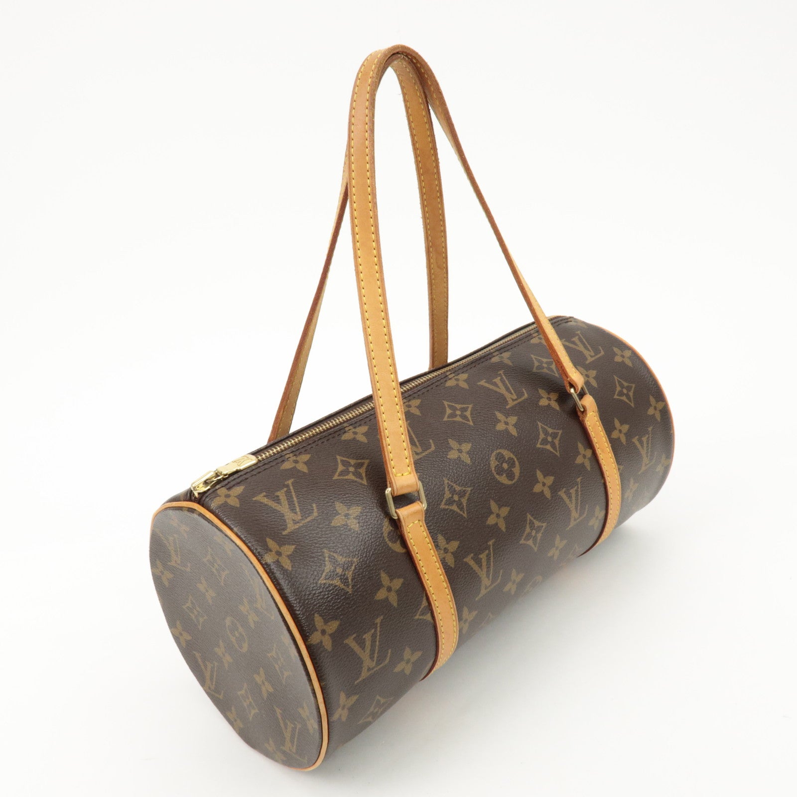 Louis Vuitton Monogram Papillon 30 Hand Bag New Style Brown M51385 Used
