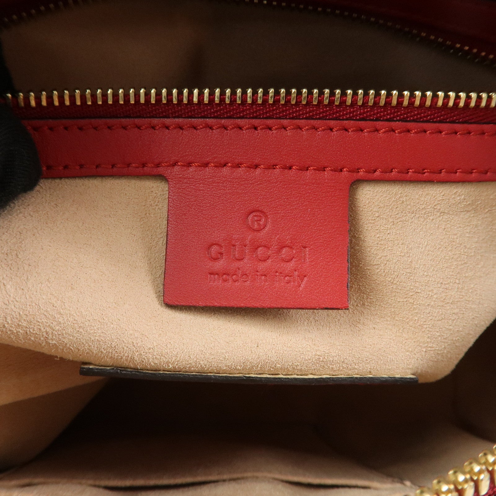 GUCCI GG Supreme Leather 2WAY Bag Shoulder Bag Beige Red 409529