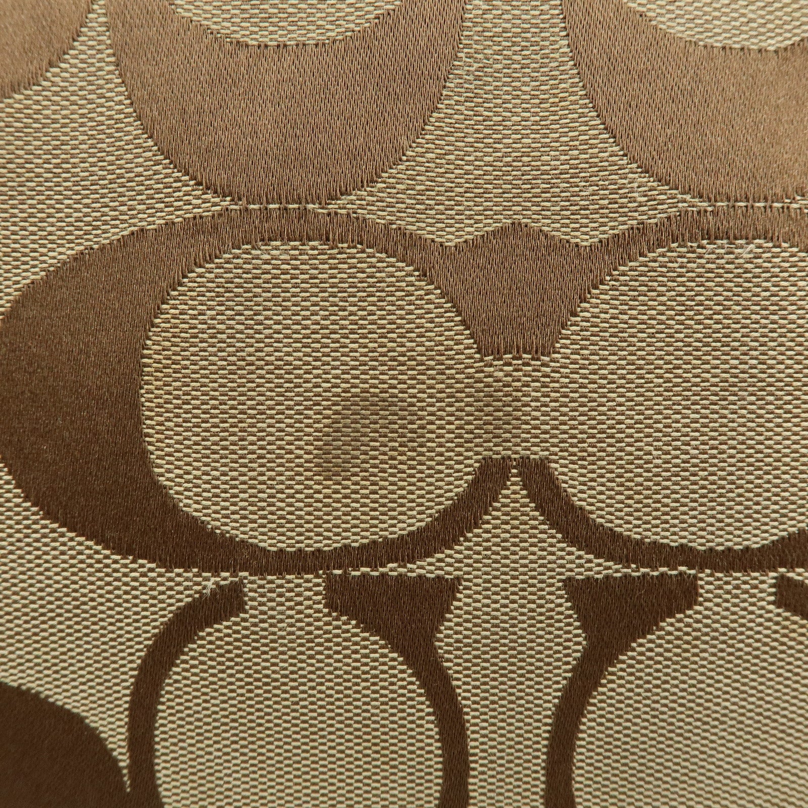 COACH Signature Set of 2 Canvas Leather Shoulder Bag Beige Camel