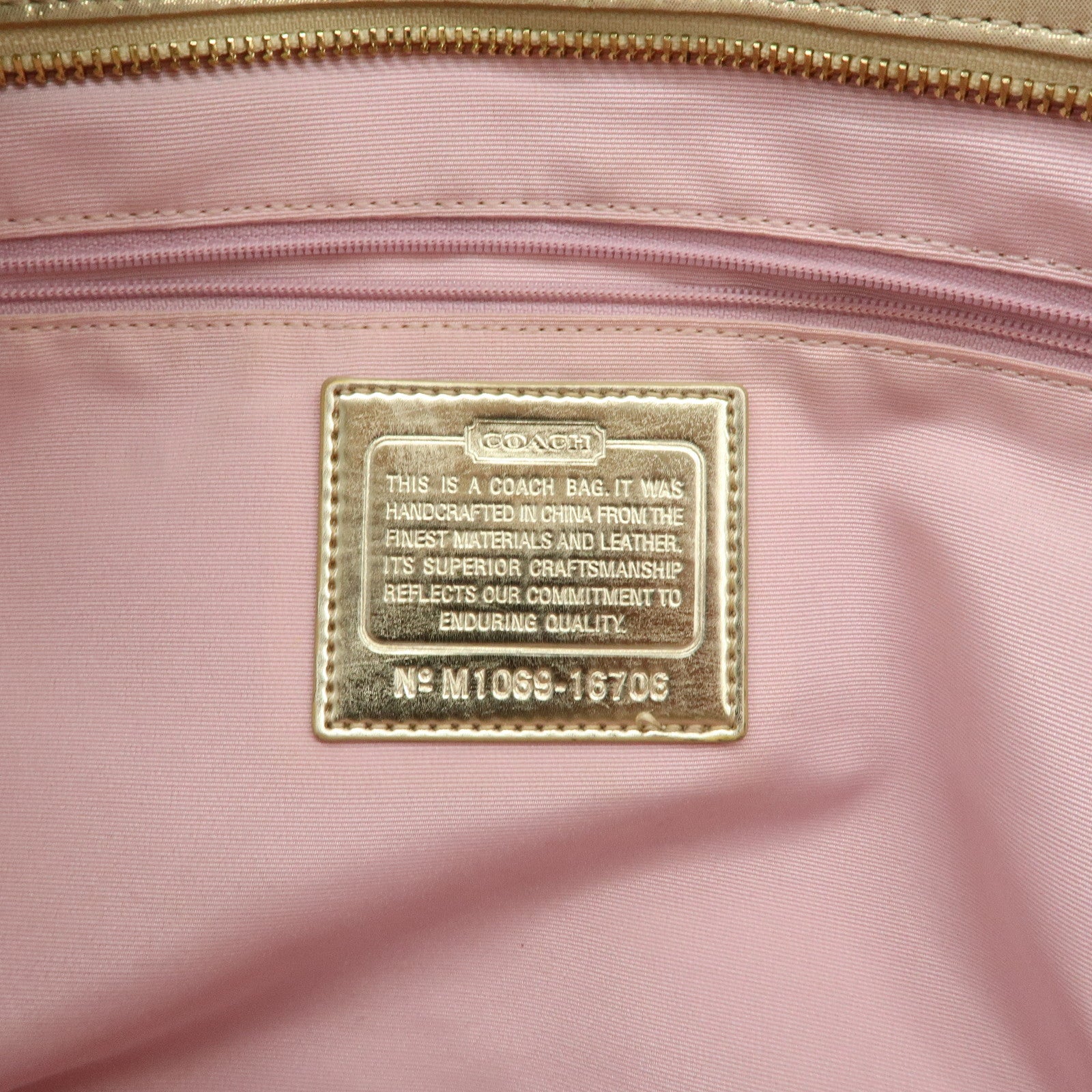 COACH Signature Nylon Straw Leather Set of 2 Hand Bag Shoulder Bag