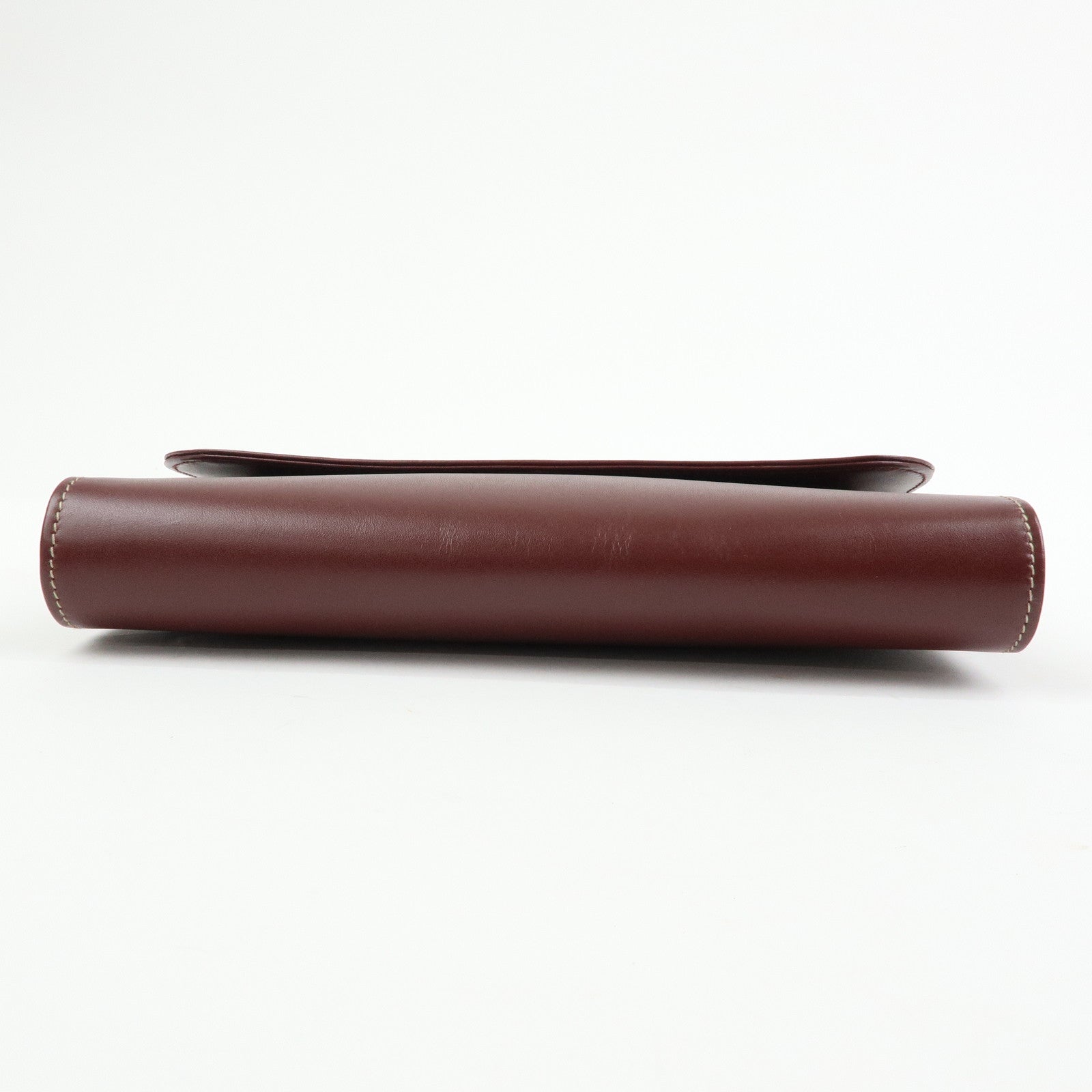 Cartier Must de Cartier Leather Clutch Bag Flat Pouch Bordeaux