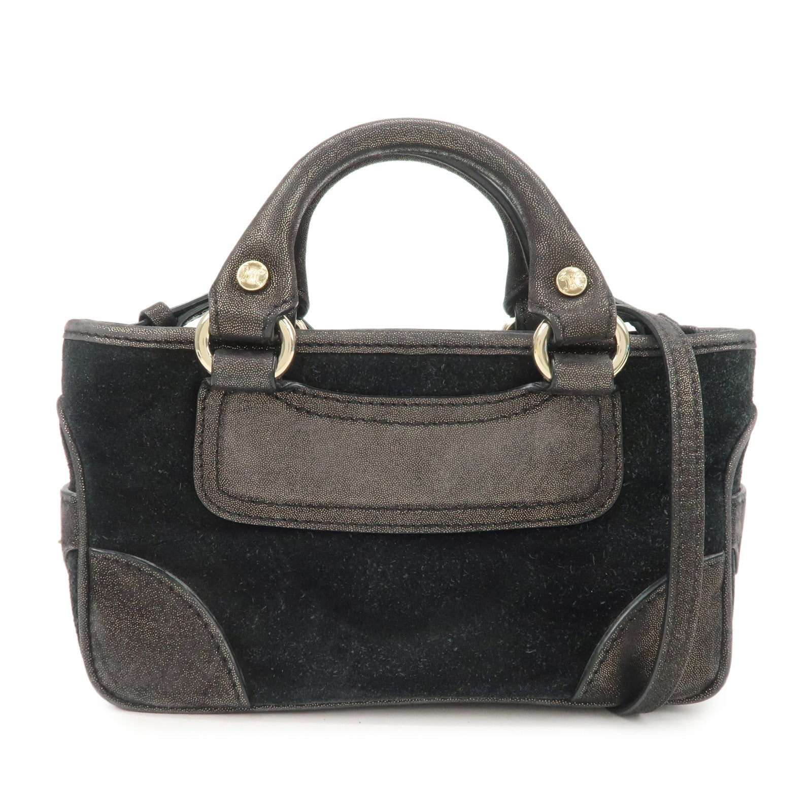 CELINE Leather Mini Boogie Bag 2Way Bag Shoulder Bag Black