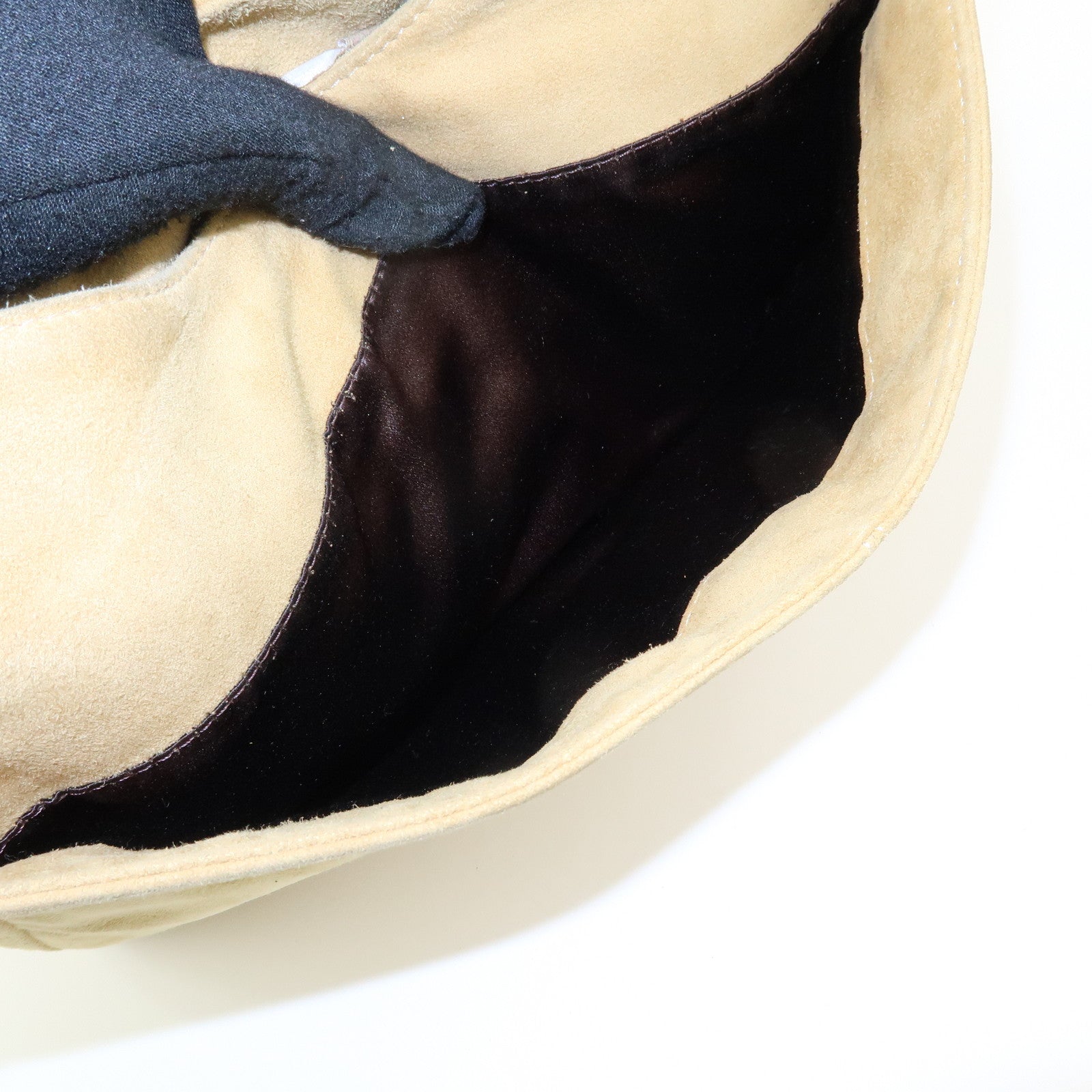 FENDI Suede Leather Shoulder Bag Hand Bag Yellow Beige 26569