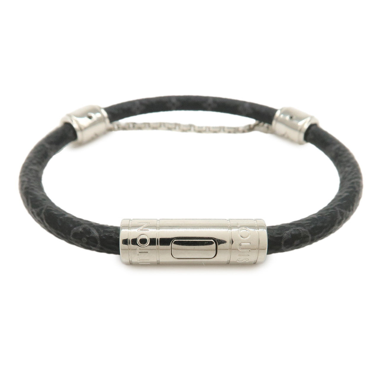 Louis Vuitton Monogram Eclipse Canvas Bracelet Chain It Gris M8573D