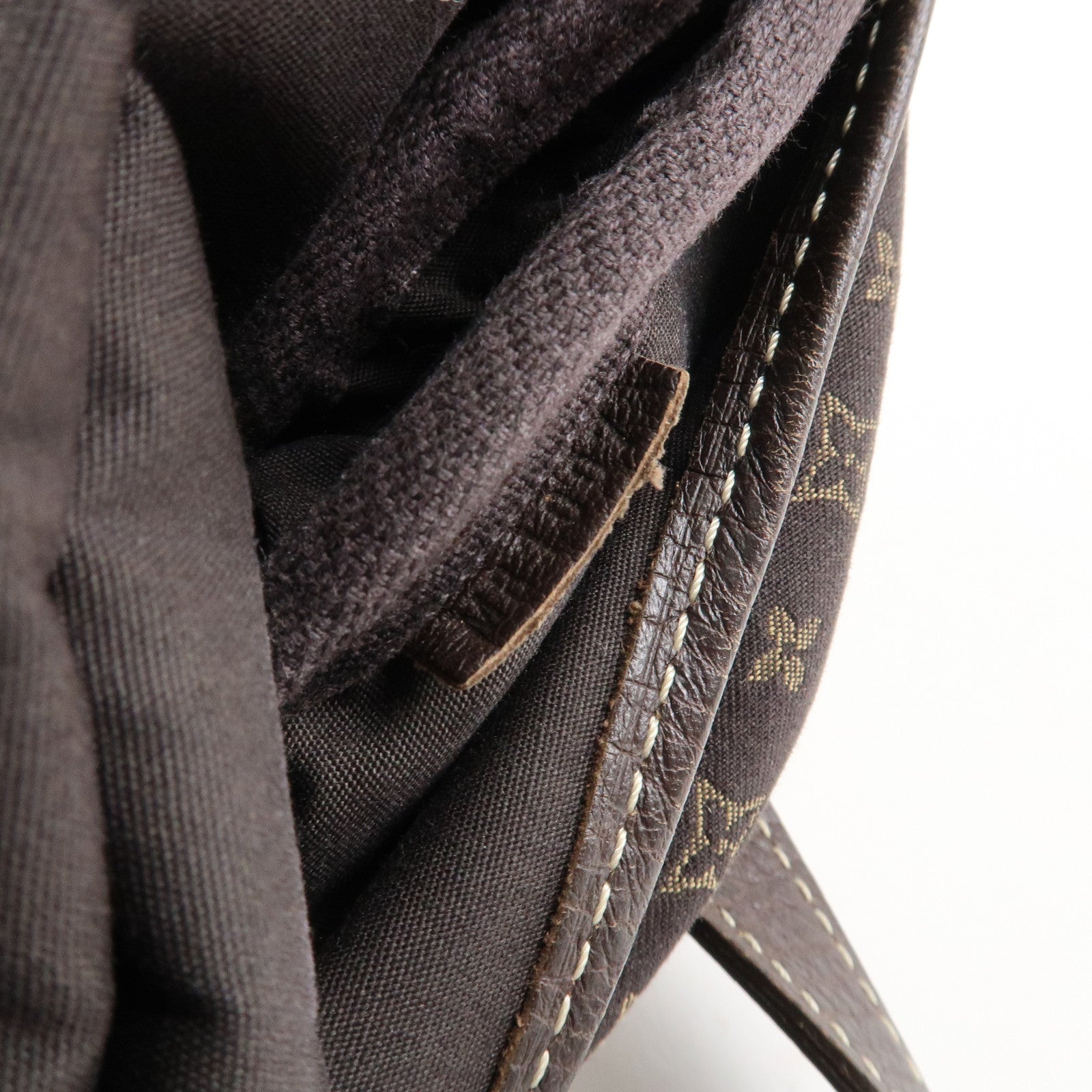 Louis Vuitton Monogram Mini Lin Saumur 30 Shoulder Bag Brown M95227 Used