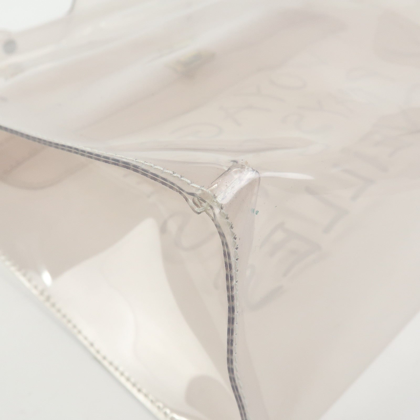 HERMES Kelly Vinyl Hand Bag Clear Transparent