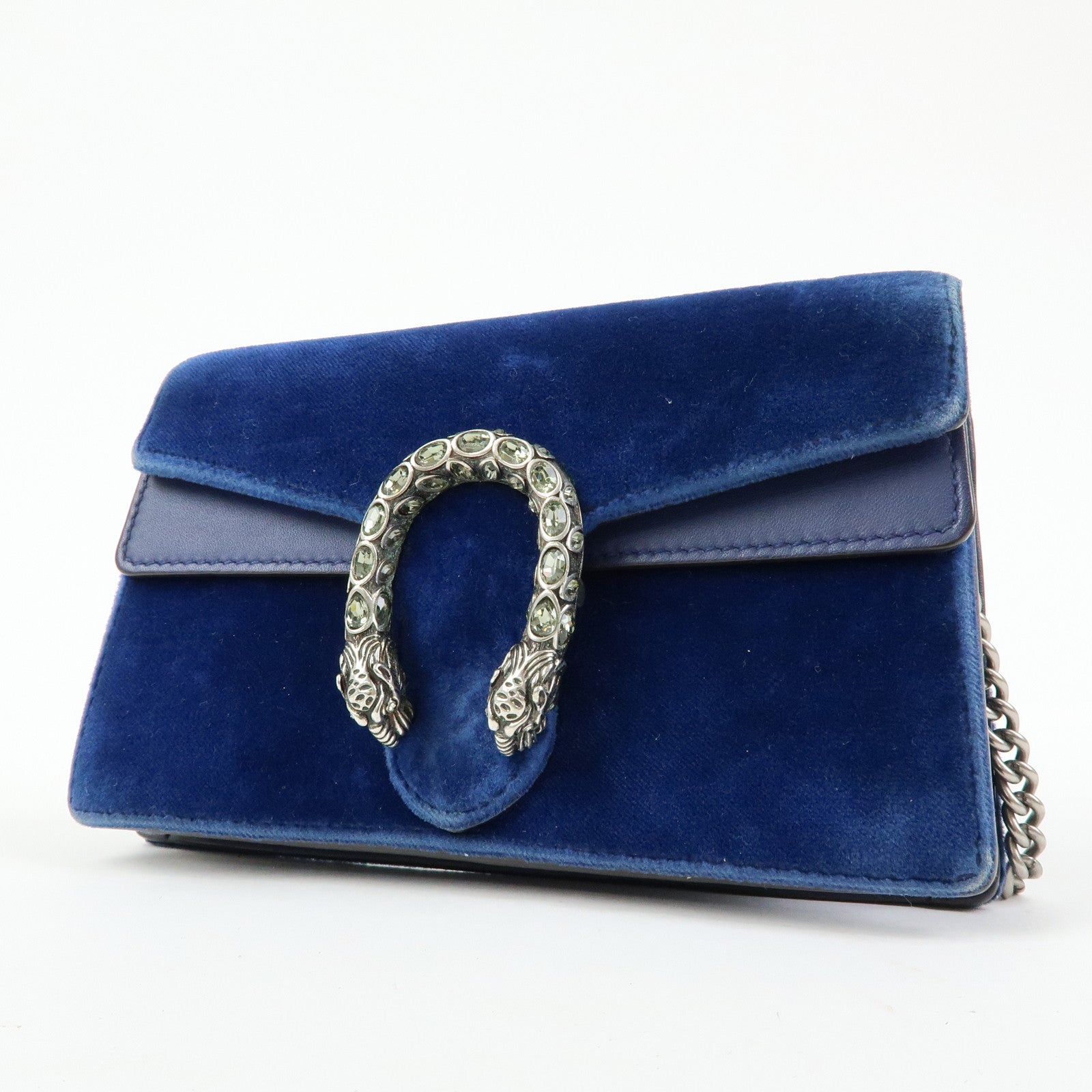 GUCCI Dionysus Velvet Leather Mini Shoulder Bag Blue 476432