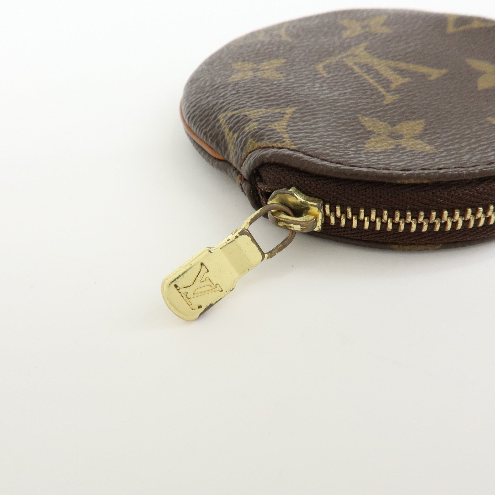 Louis Vuitton Monogram Porte Monnaie Rond Coin Case Brown M61926