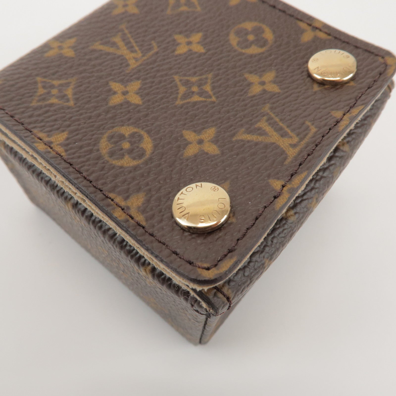 Louis Vuitton Monogram Set of 2 Ring Case Jewelry Case Brown
