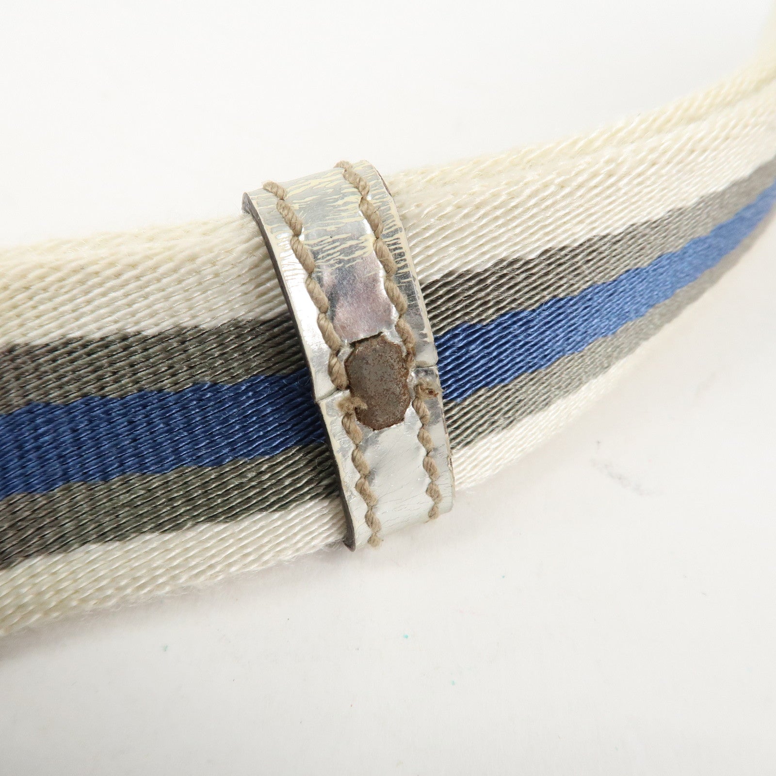 GUCCI Sherry GG Canvas Leather Shoulder Bag Silver 192756 Used