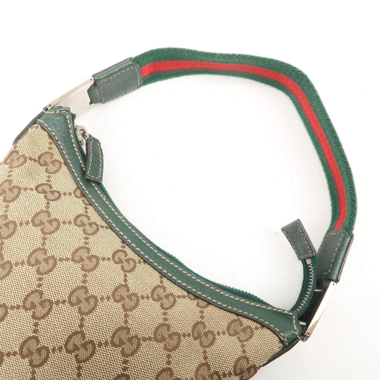GUCCI Sherry GG Canvas Leather Shoulder Bag Hand Bag Beige 145813