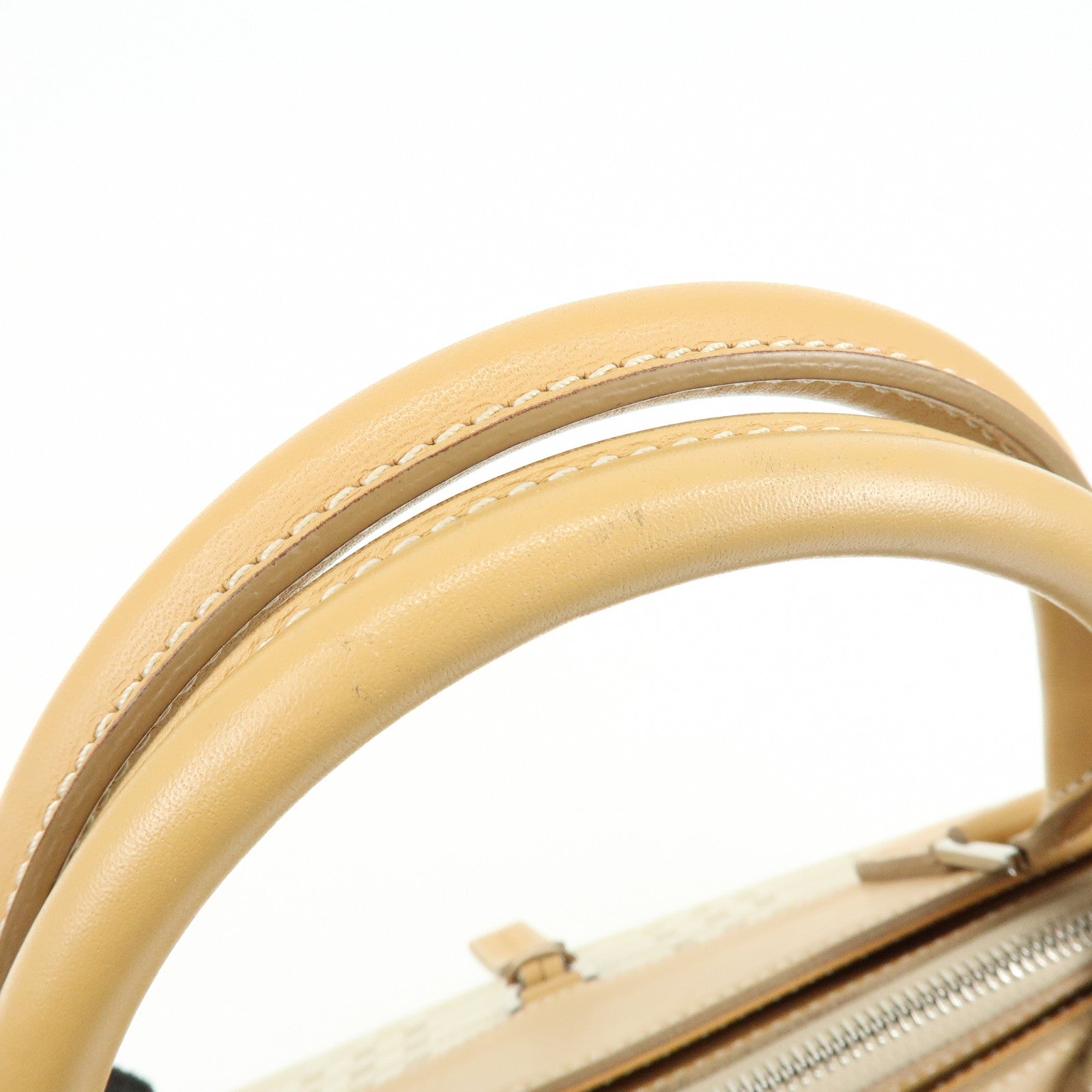 BURBERRY Canvas Leather Tote Bag Hand Bag Beige Light Beige