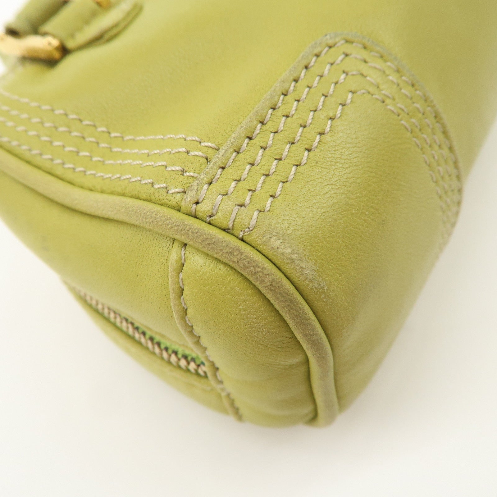 LOEWE Anagram Leather Micro Amazona 2Way Shoulder Bag Green Used