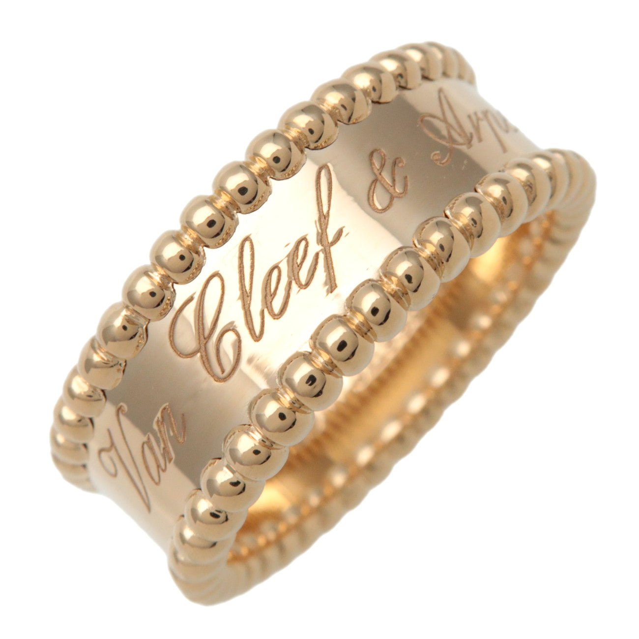 Van Cleef & Arpels Perlee Senior Tulle Ring Yellow Gold #54 US7
